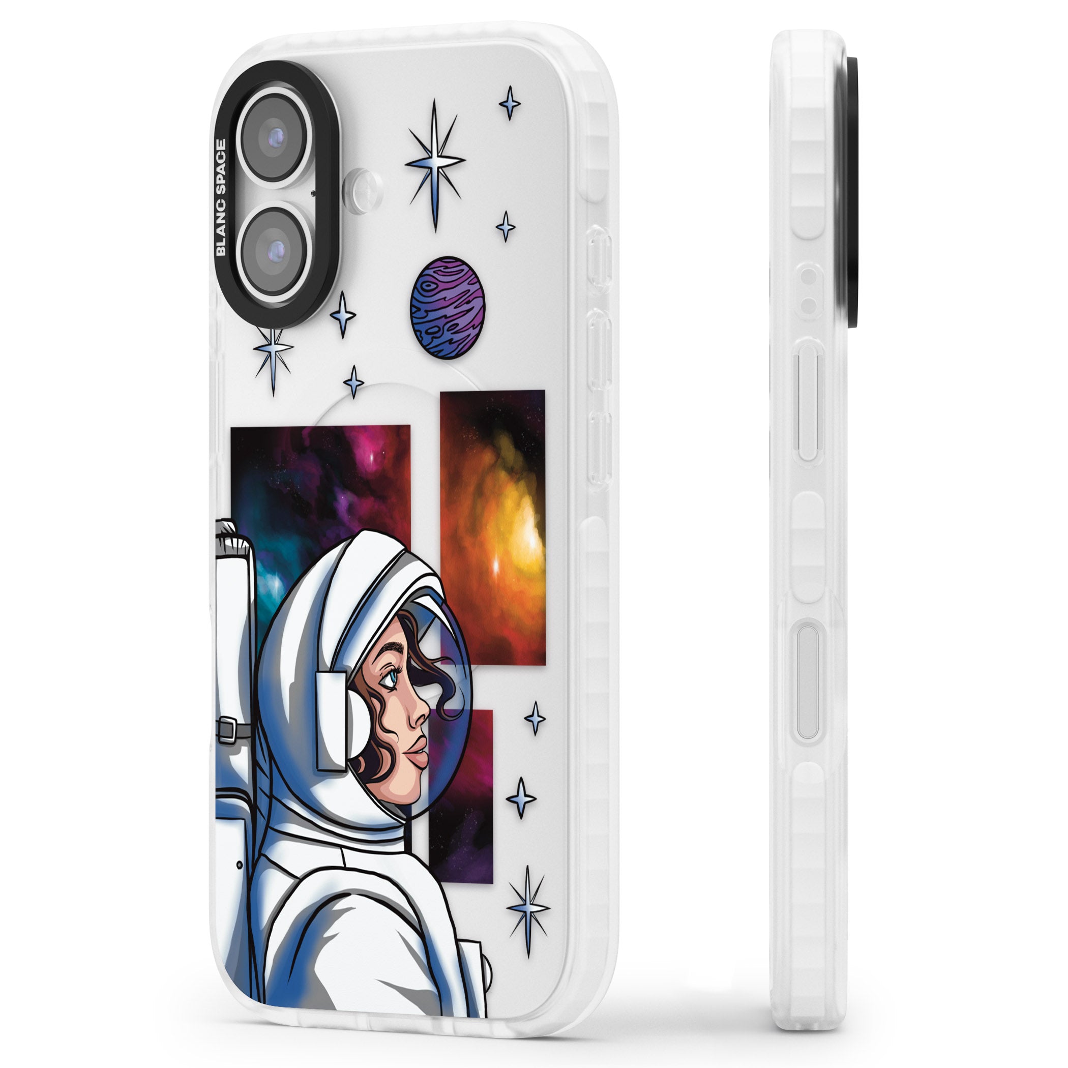 Cosmic Ambition iPhone 17 Impact Clear Phone Case Side Profile