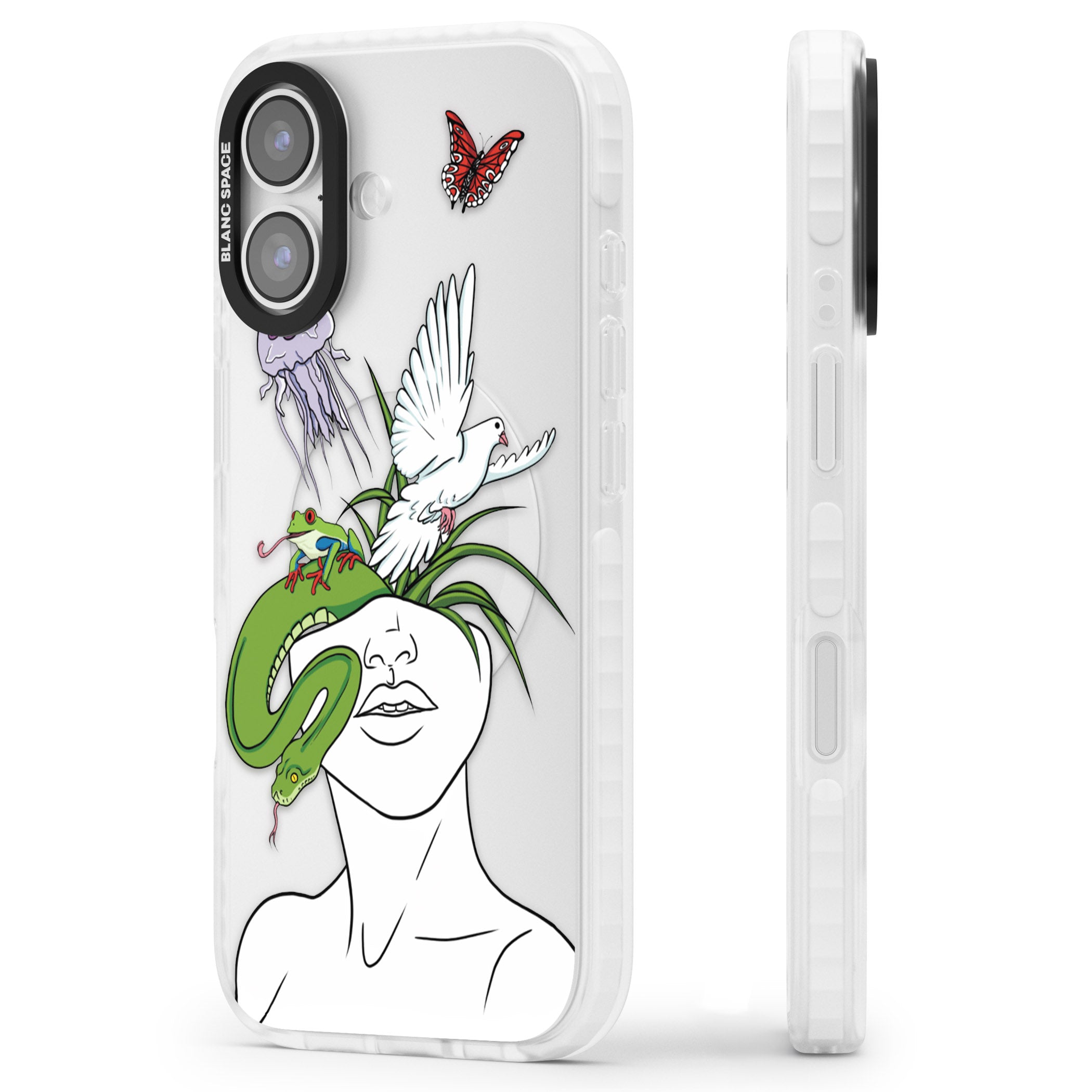 Wild Thoughts iPhone 17 Impact Clear Phone Case Side Profile