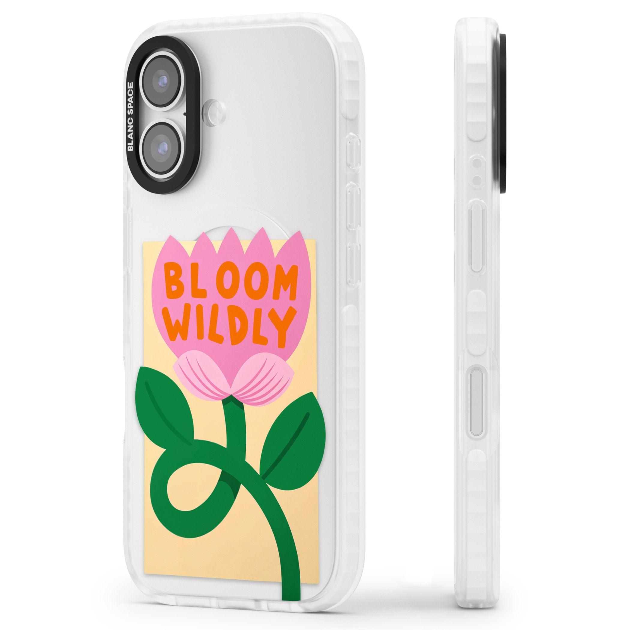 Bloom Wildly iPhone 17 Impact Clear Phone Case Side Profile