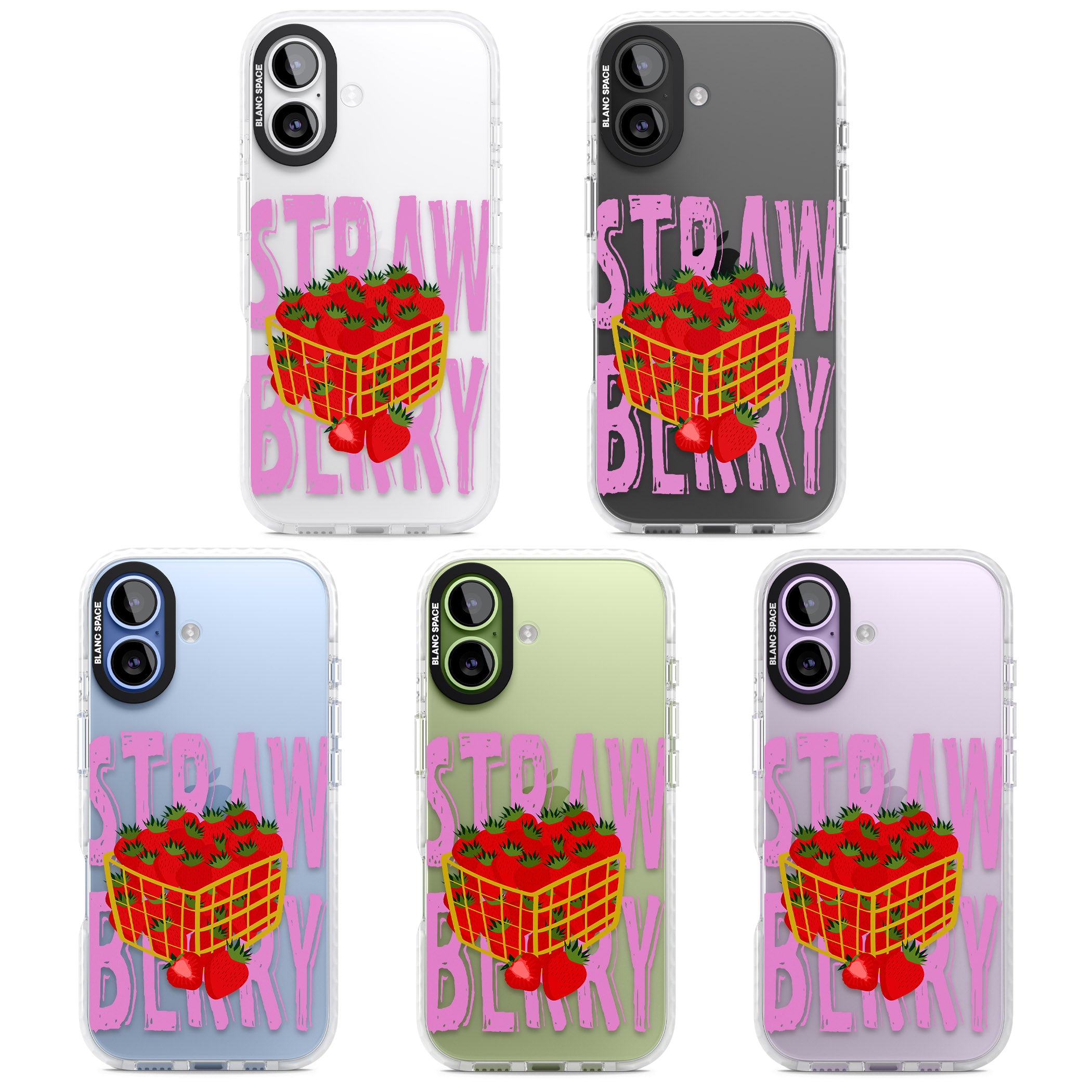 Strawberry Basket iPhone 17 Impact Clear Phone Case APT Impact Protection