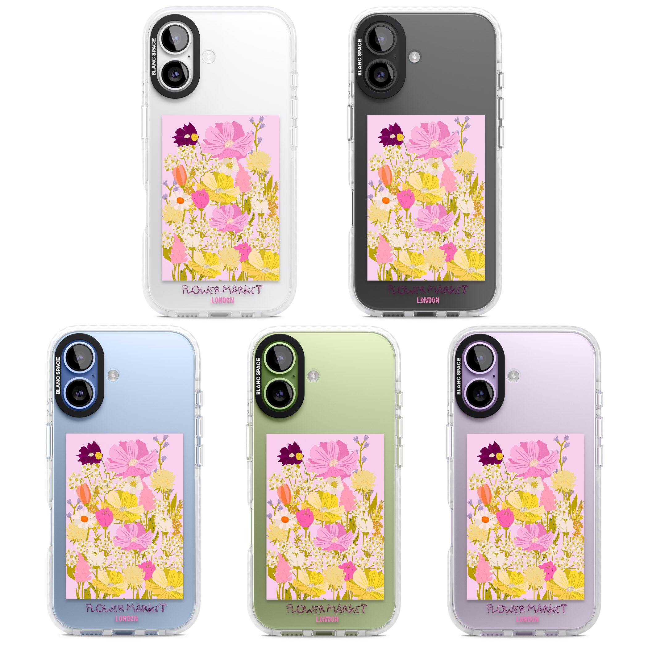 Flower Market iPhone 17 Impact Clear Phone Case APT Impact Protection
