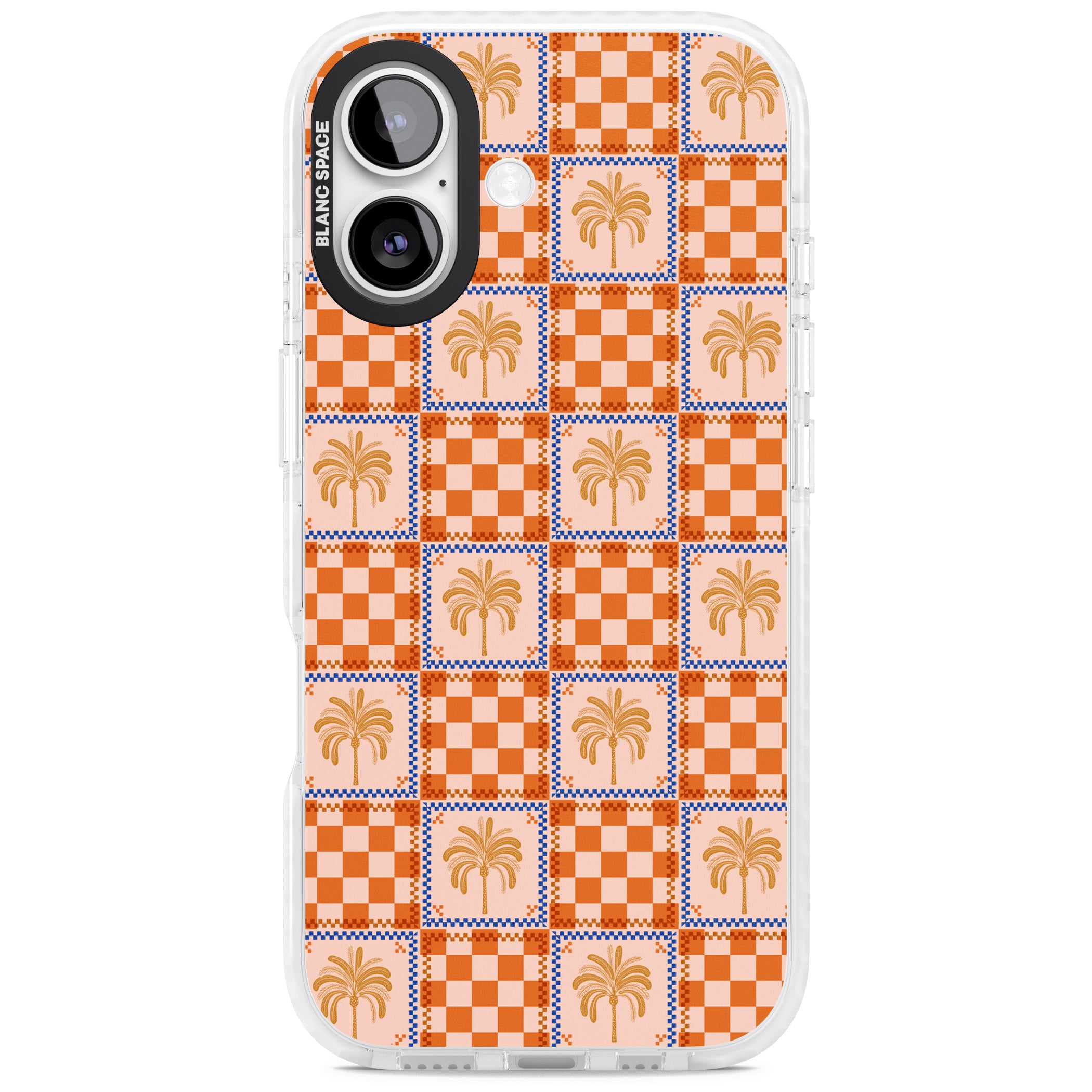 Terracotta Summer Checked iPhone 17 Impact Clear Phone Case