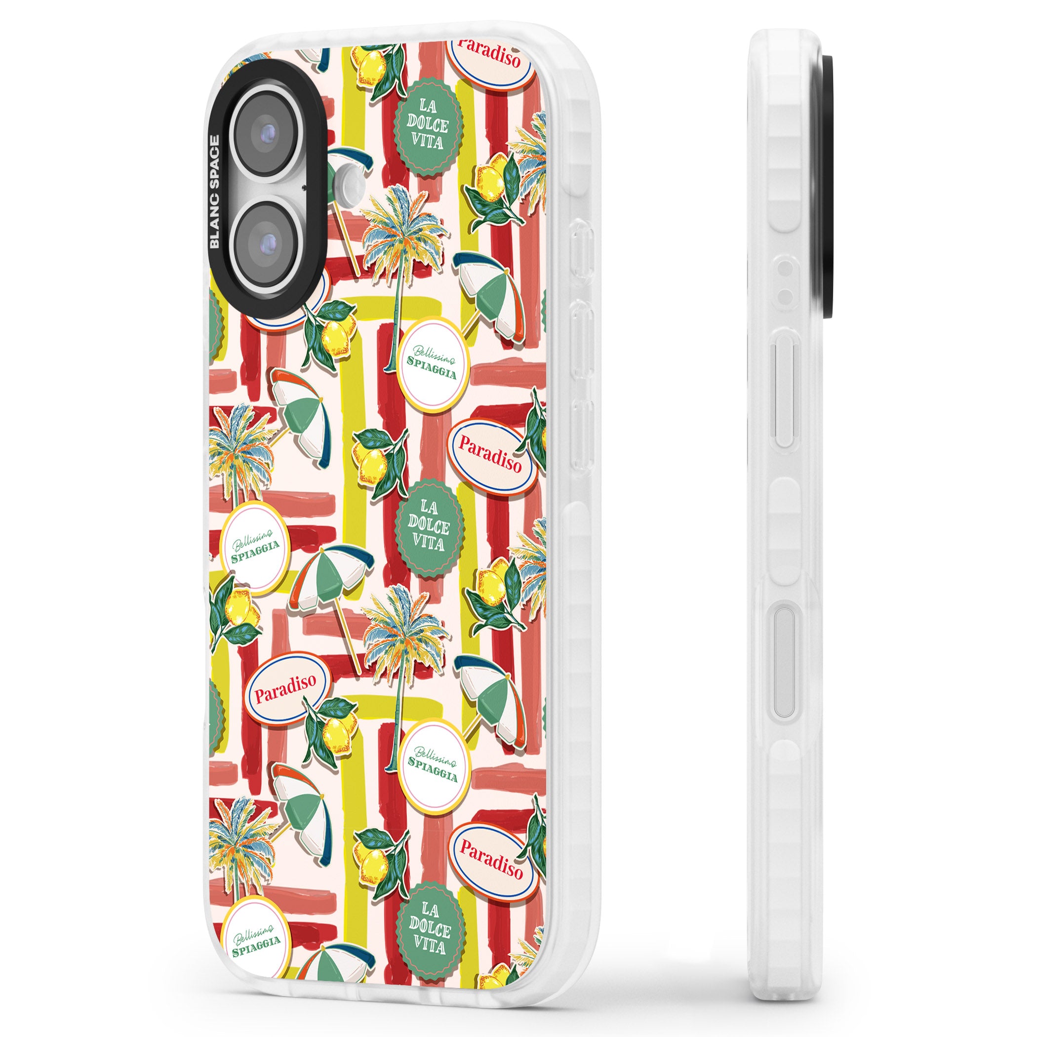 Paradiso Vibes iPhone 17 Impact Clear Phone Case Side Profile