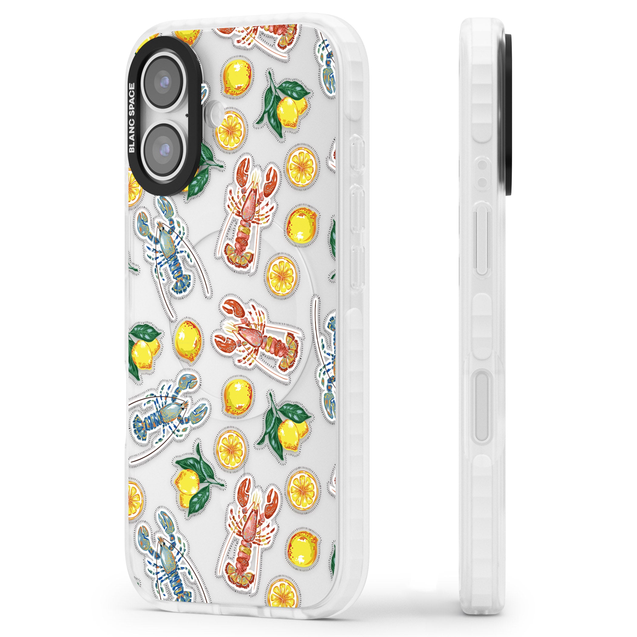 Lemons & Lobsters iPhone 17 Impact Clear Phone Case Side Profile