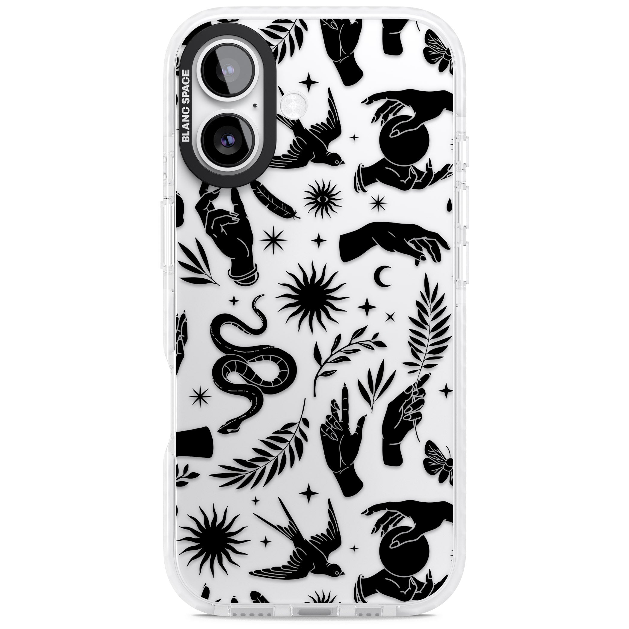 Celestial Pattern (Black) iPhone 17 Impact Clear Phone Case