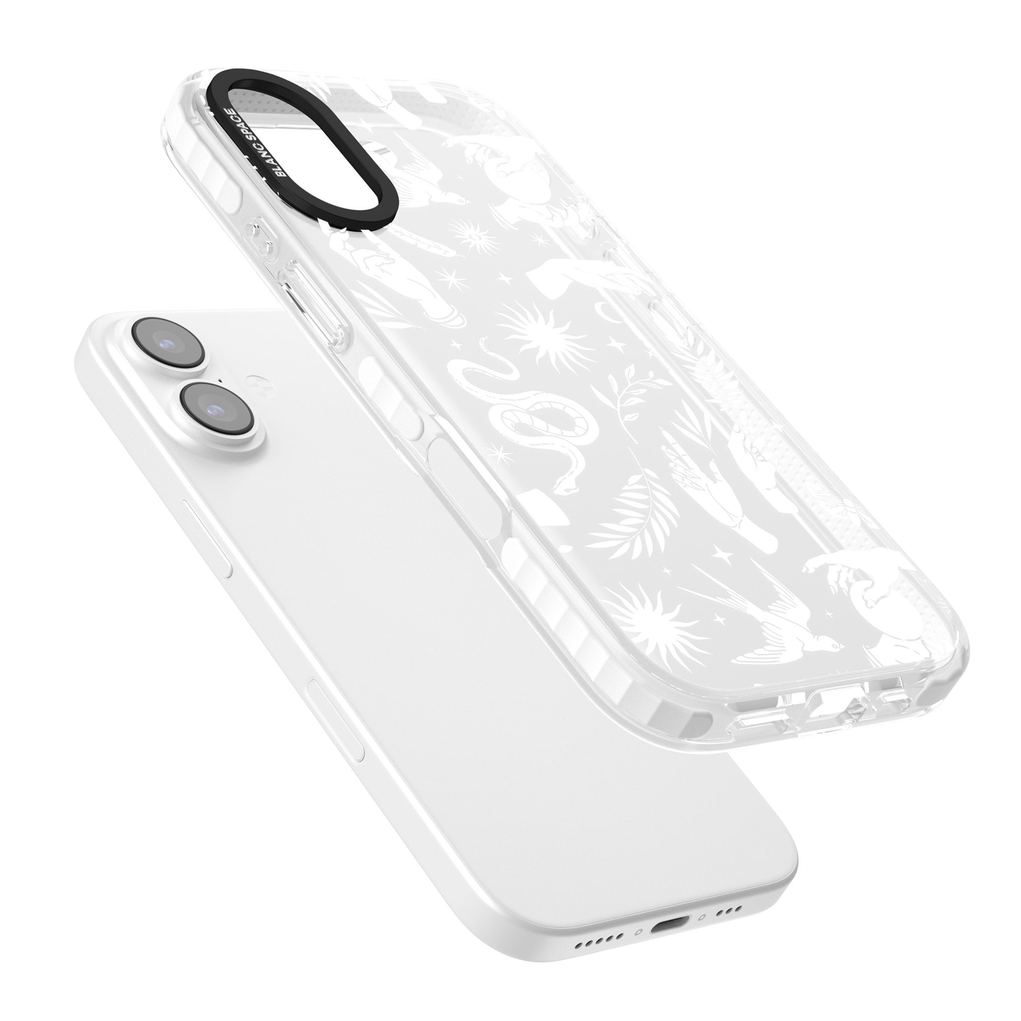 Celestial Pattern (White) iPhone 17 Impact Clear Phone Case Colours