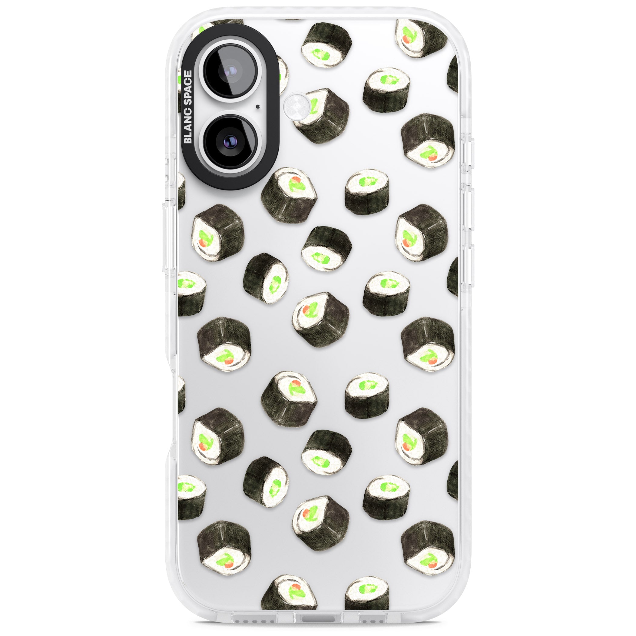 Sushi Pattern iPhone 17 Impact Clear Phone Case