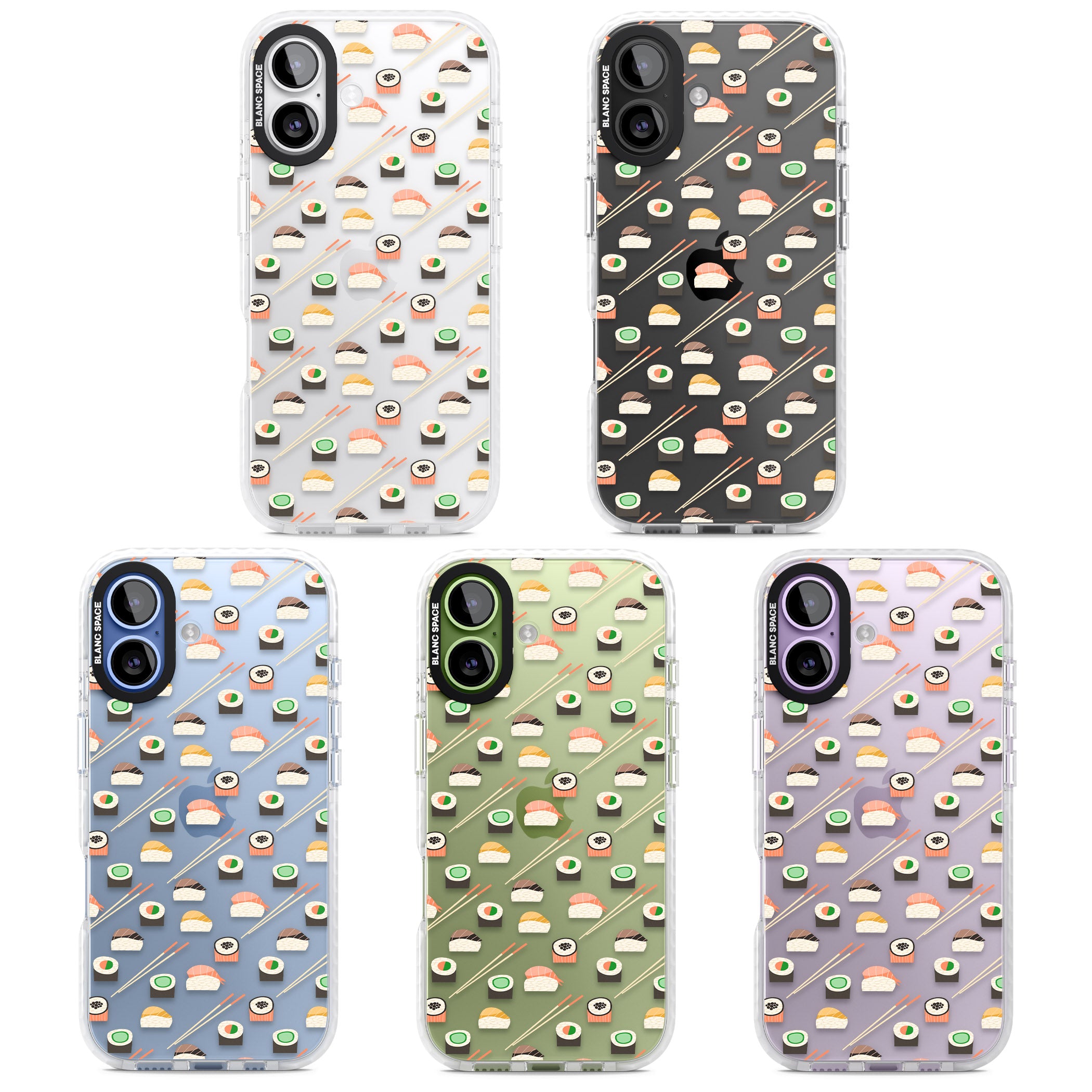 Sushi & Chopsticks Pattern iPhone 17 Impact Clear Phone Case APT Impact Protection
