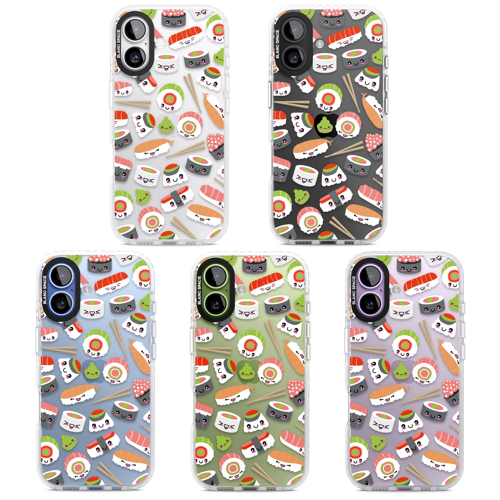 Kawaii Sushi Party iPhone 17 Impact Clear Phone Case APT Impact Protection