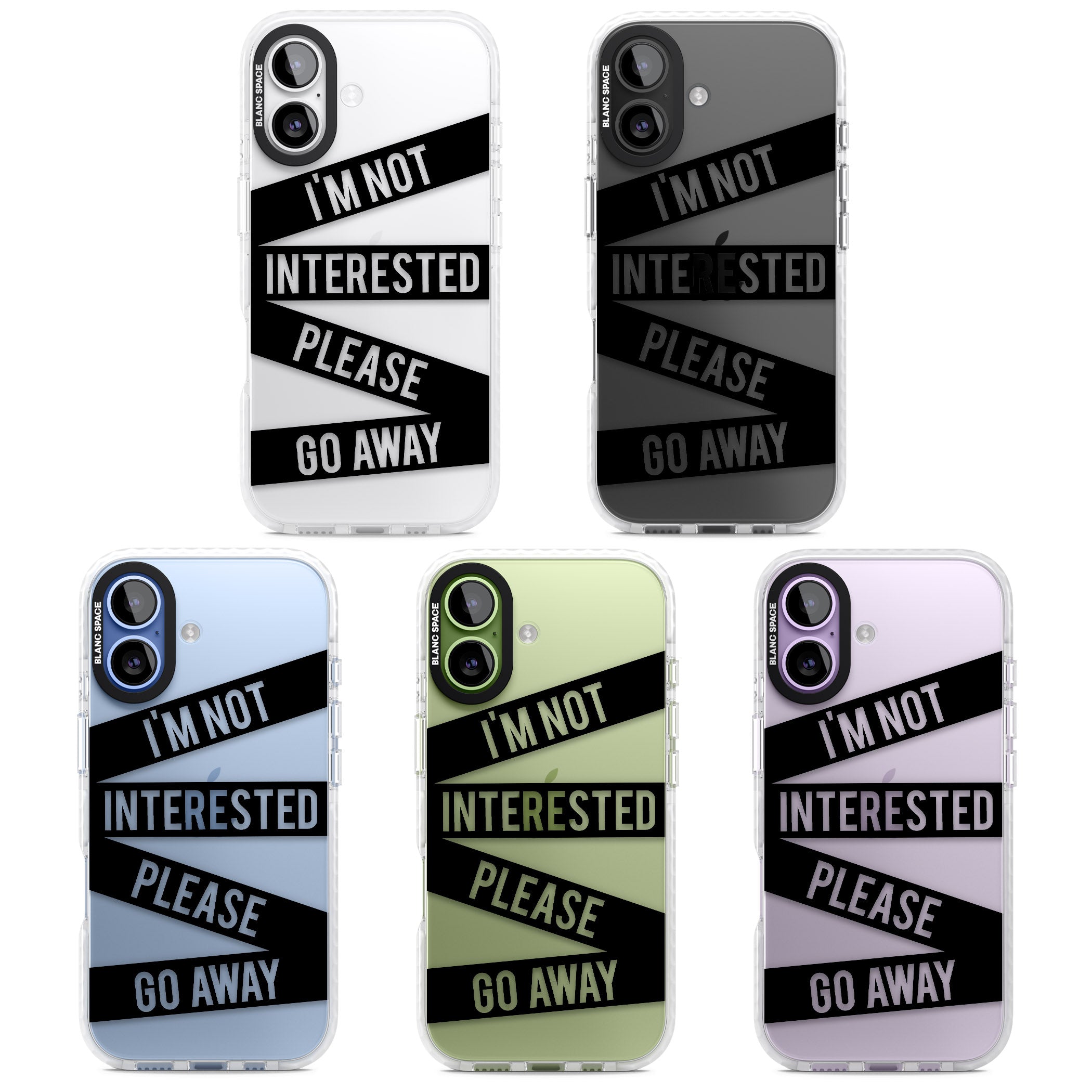 Not Interested Warning iPhone 17 Impact Clear Phone Case APT Impact Protection