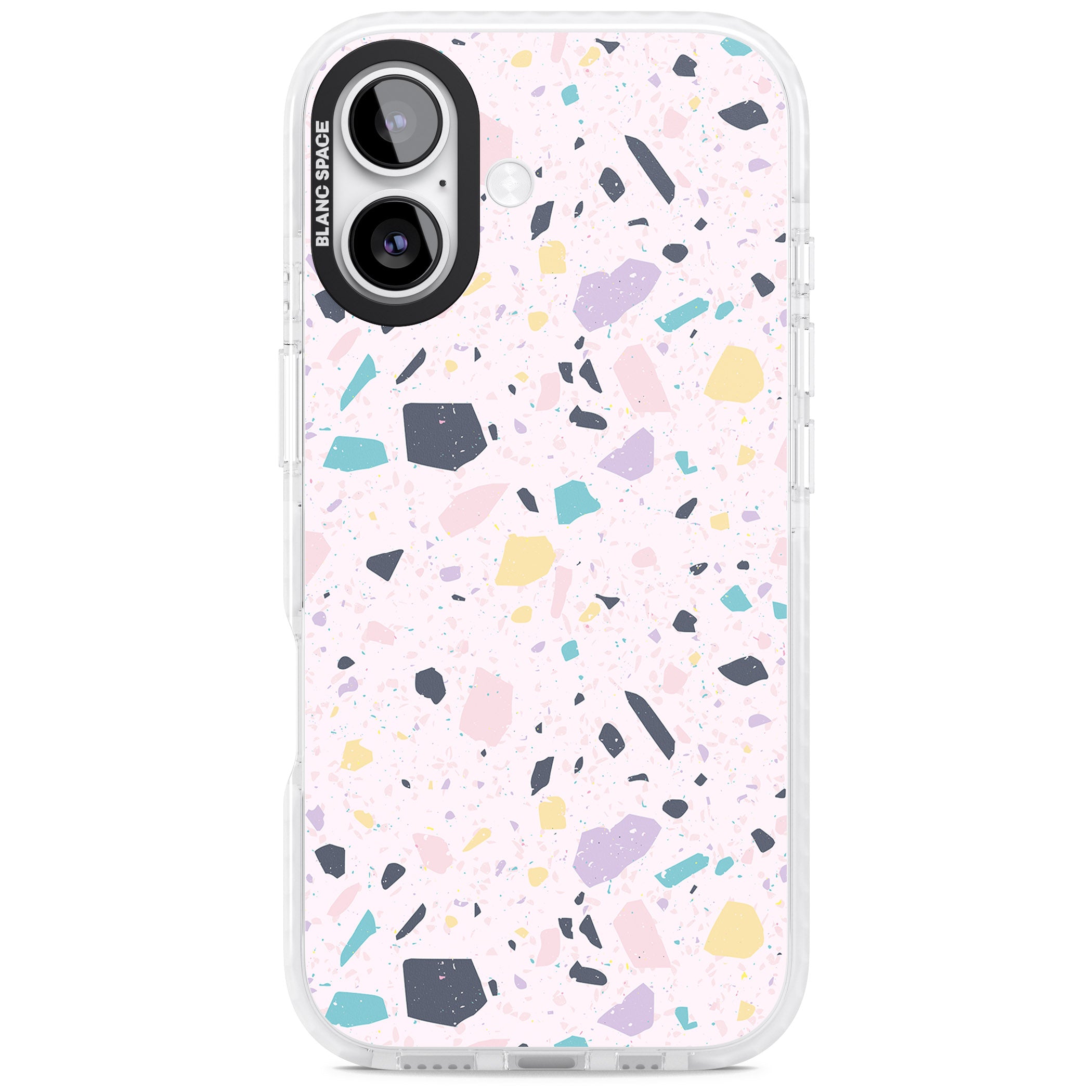 Pink, Purple & Turquoise Terrazzo Pattern iPhone 17 Impact Clear Phone Case
