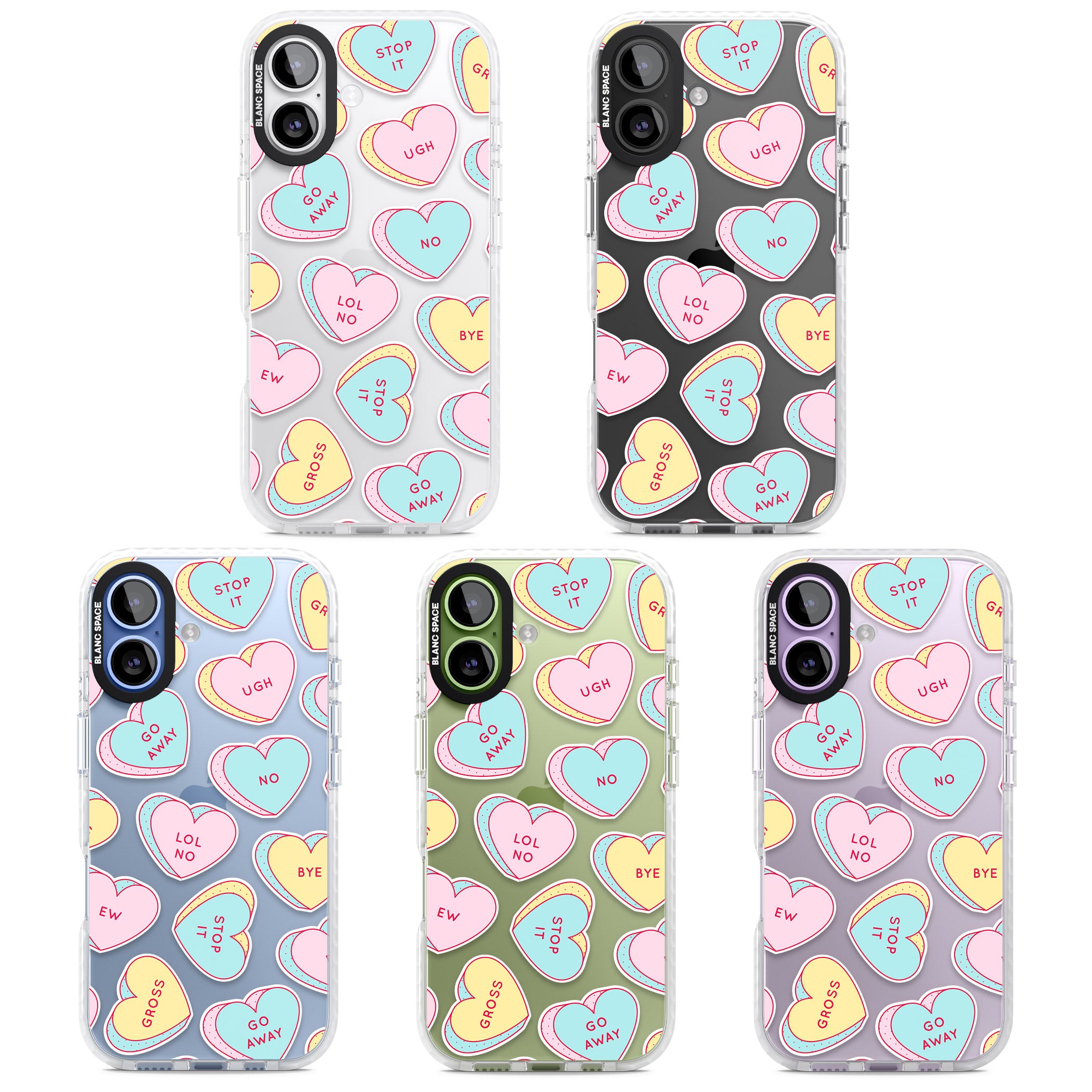 Sarcastic Love Hearts iPhone 17 Impact Clear Phone Case APT Impact Protection