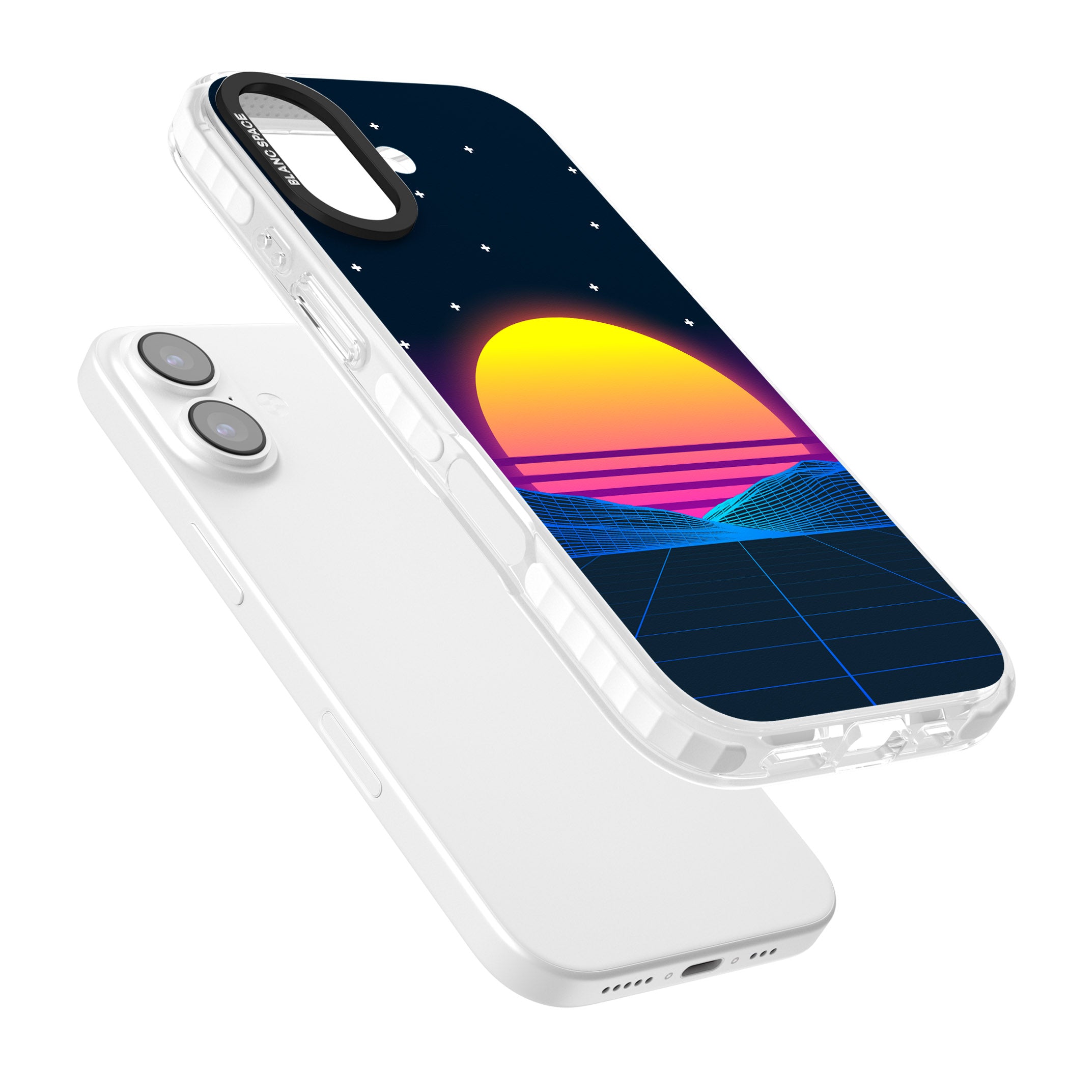 Retro Sunset Vaporwave iPhone 17 Impact Clear Phone Case Colours