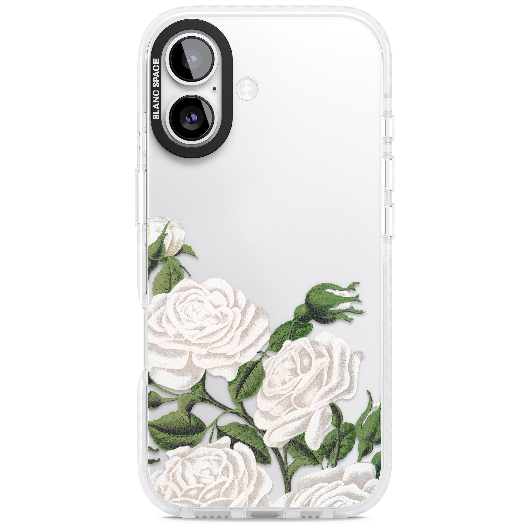 White Vintage Painted Flowers iPhone 17 Impact Clear Phone Case
