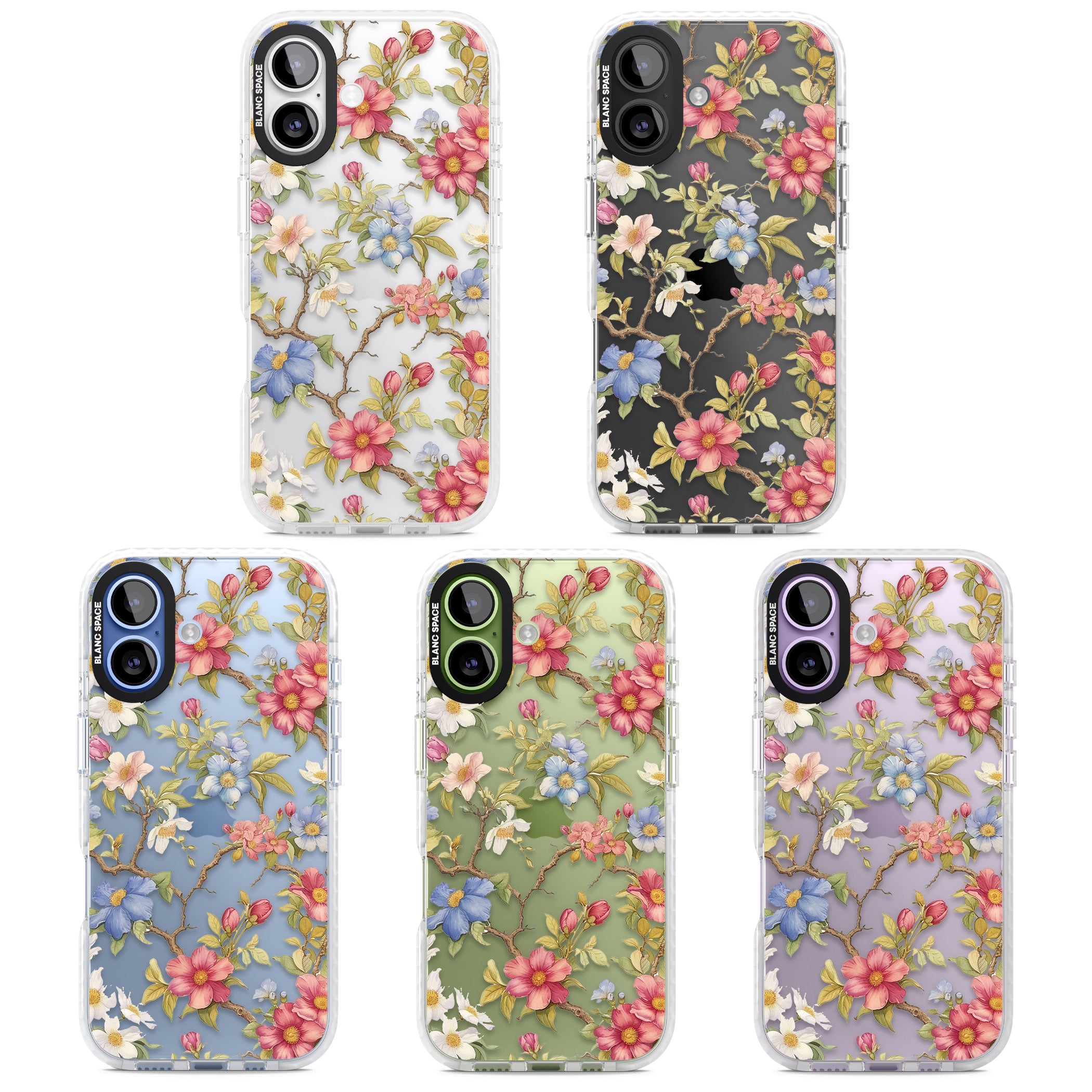 Vintage Vines & Flowers iPhone 17 Impact Clear Phone Case APT Impact Protection