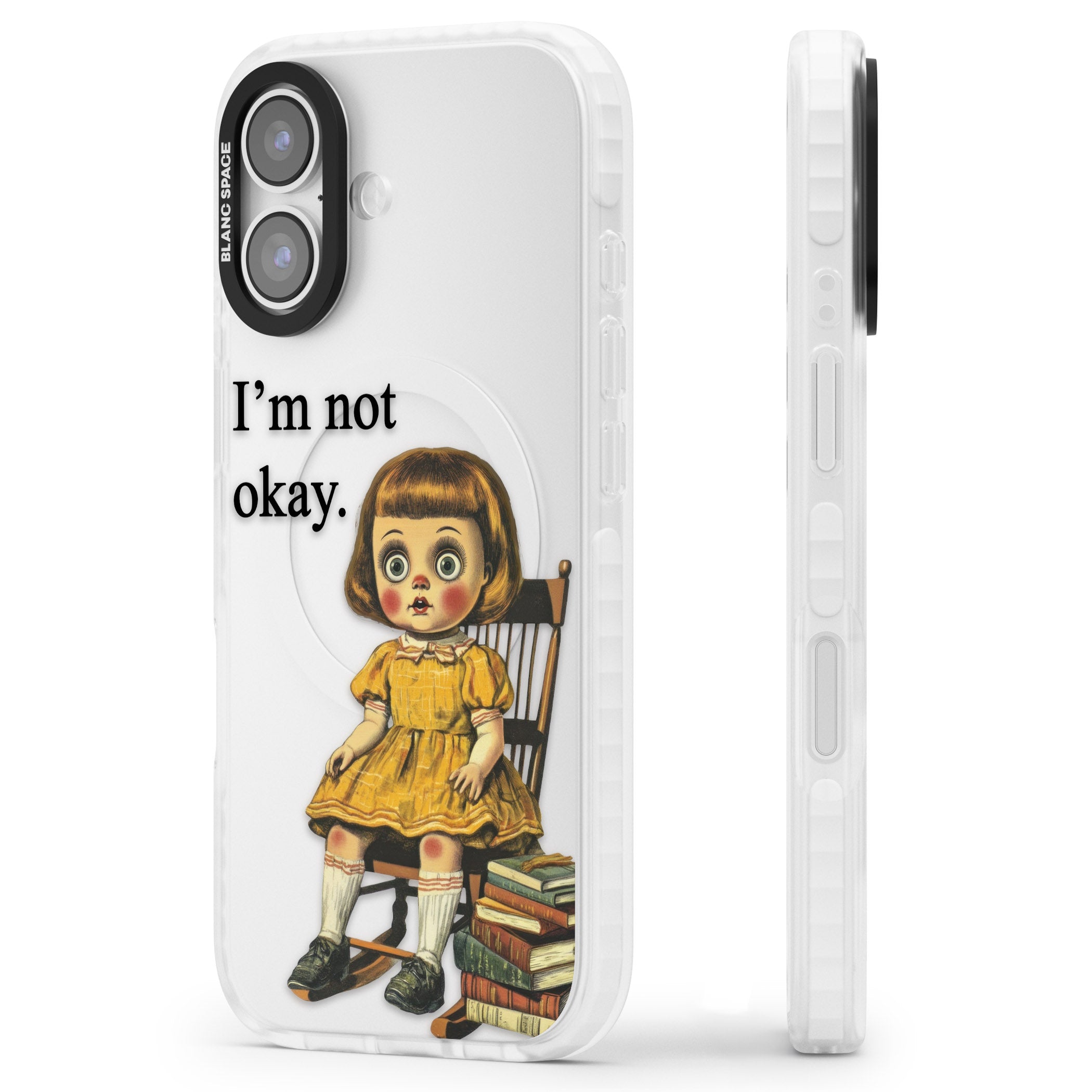 Im Not Okay iPhone 17 Impact Clear Phone Case Side Profile