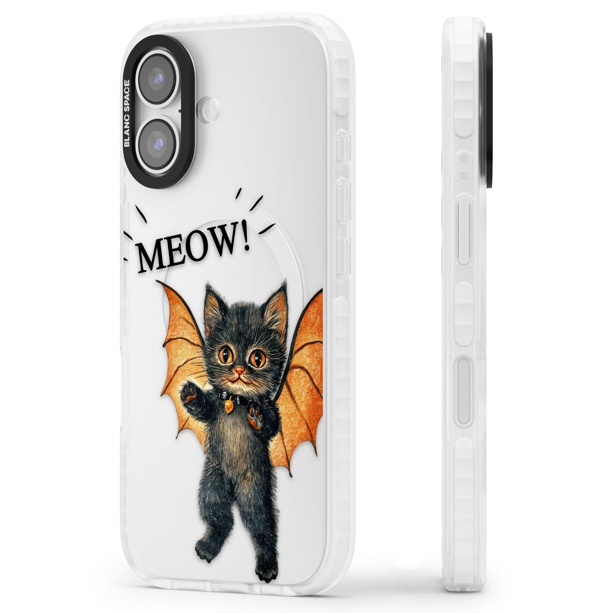 Meow iPhone 17 Impact Clear Phone Case Side Profile