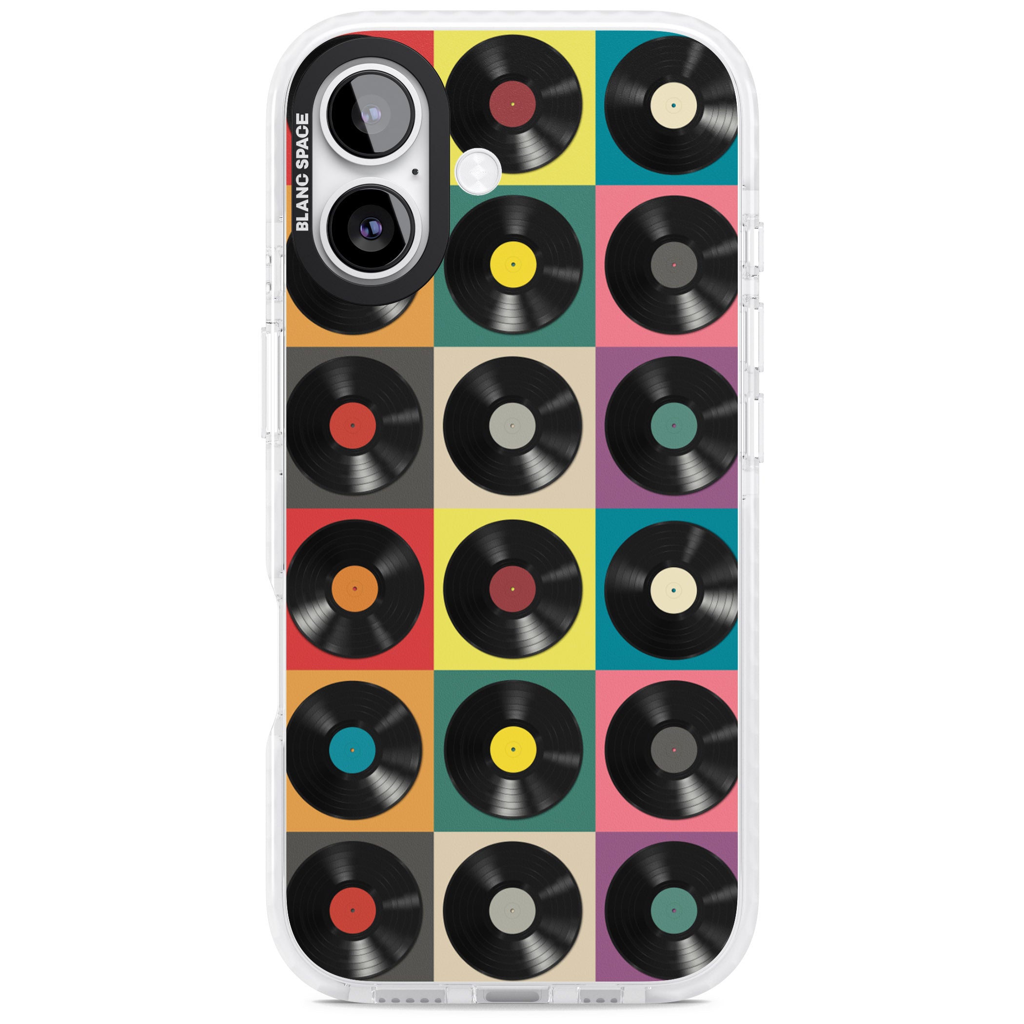 Vinyl Record Pattern iPhone 17 Impact Clear Phone Case