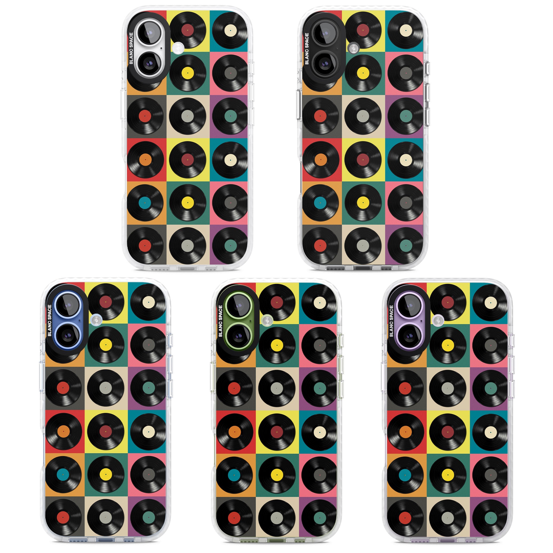 Vinyl Record Pattern iPhone 17 Impact Clear Phone Case APT Impact Protection