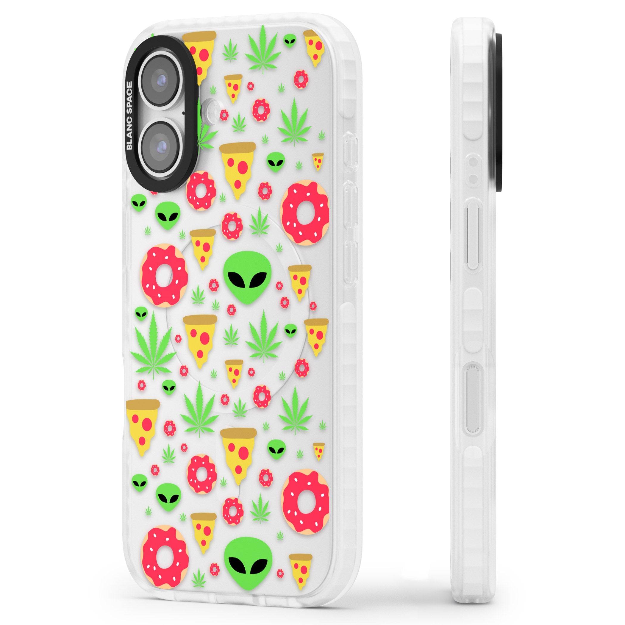 Martians & Munchies iPhone 17 Impact Clear Phone Case Side Profile