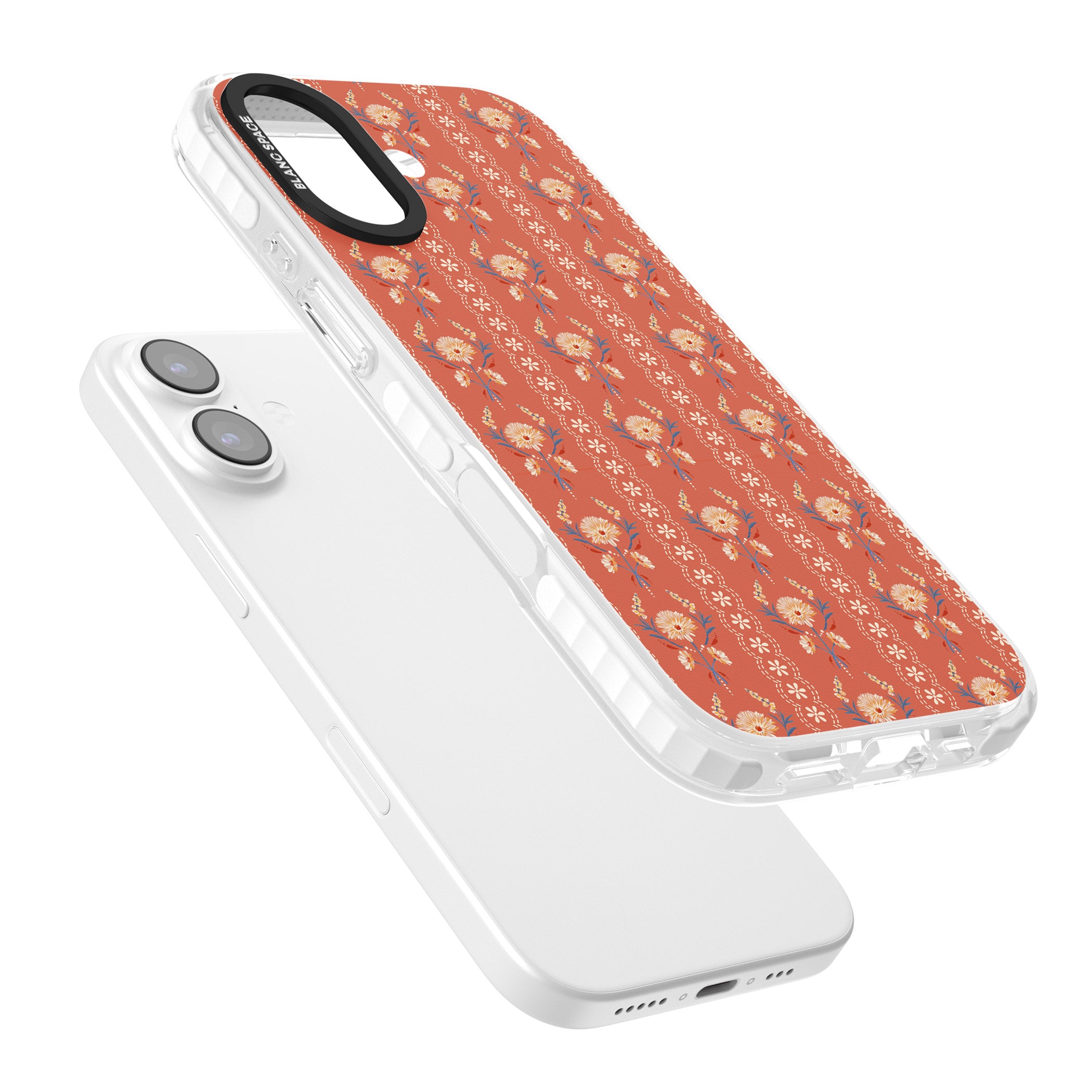 Vintage Terracotta Floral iPhone 17 Impact Clear Phone Case Colours