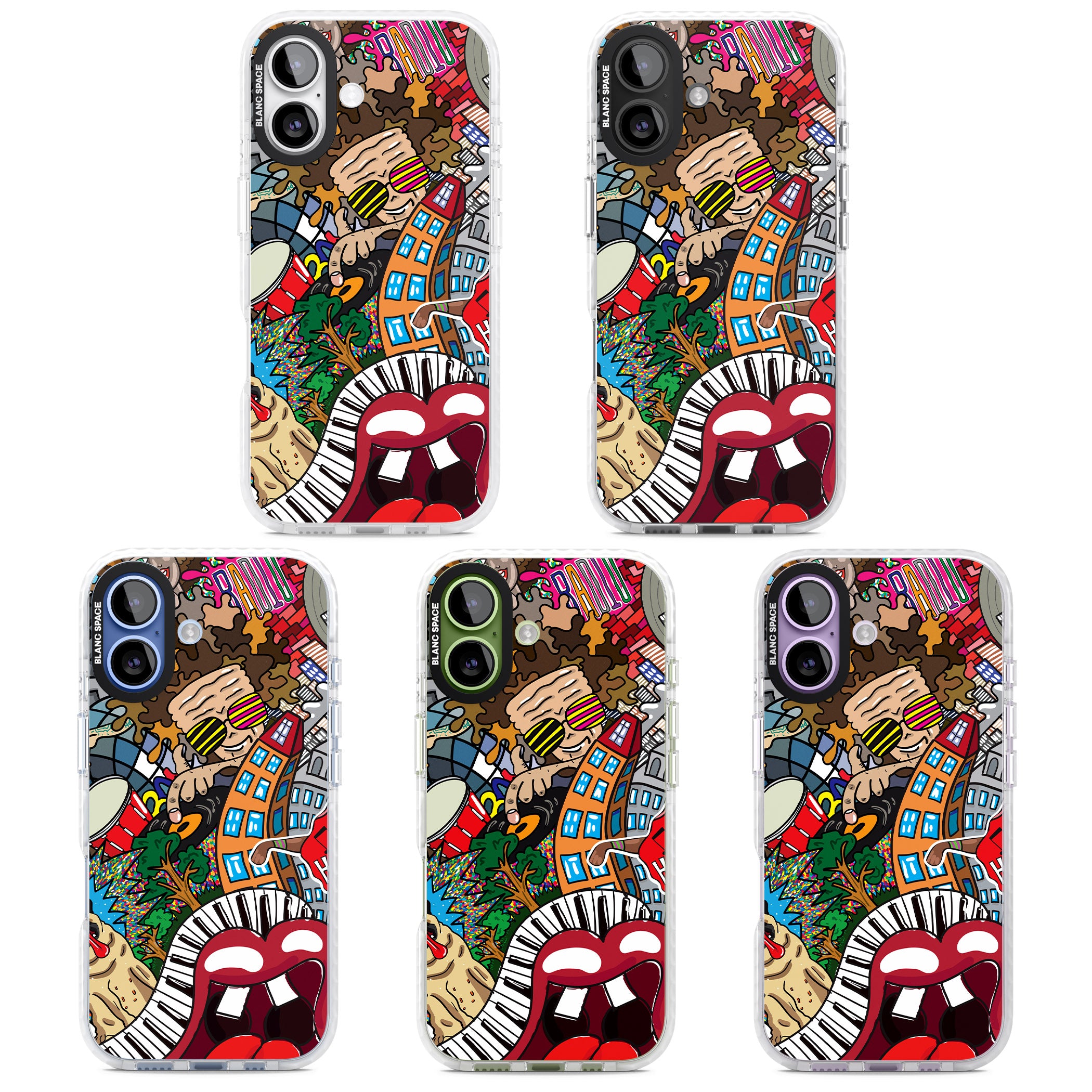 Funky Music City iPhone 17 Impact Clear Phone Case APT Impact Protection