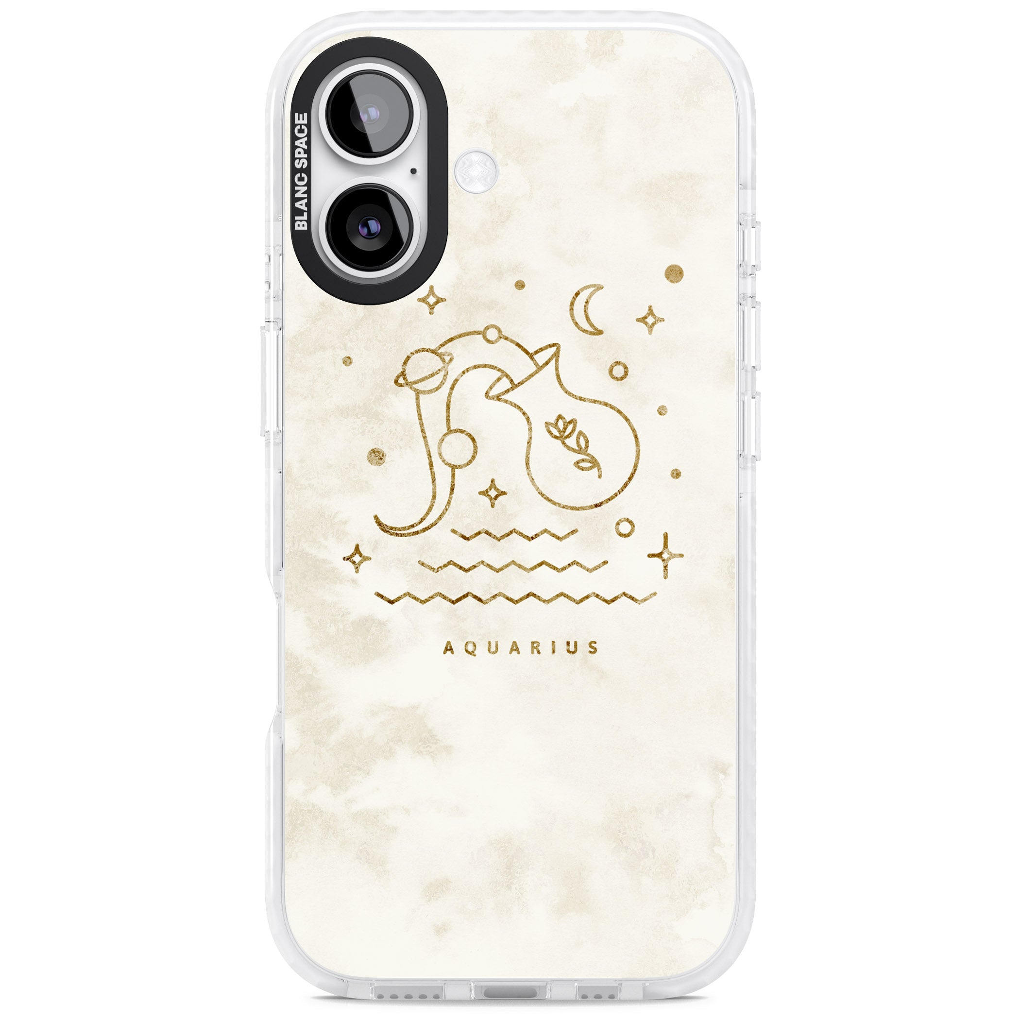 Aquarius Golden Emblem iPhone 17 Impact Clear Phone Case