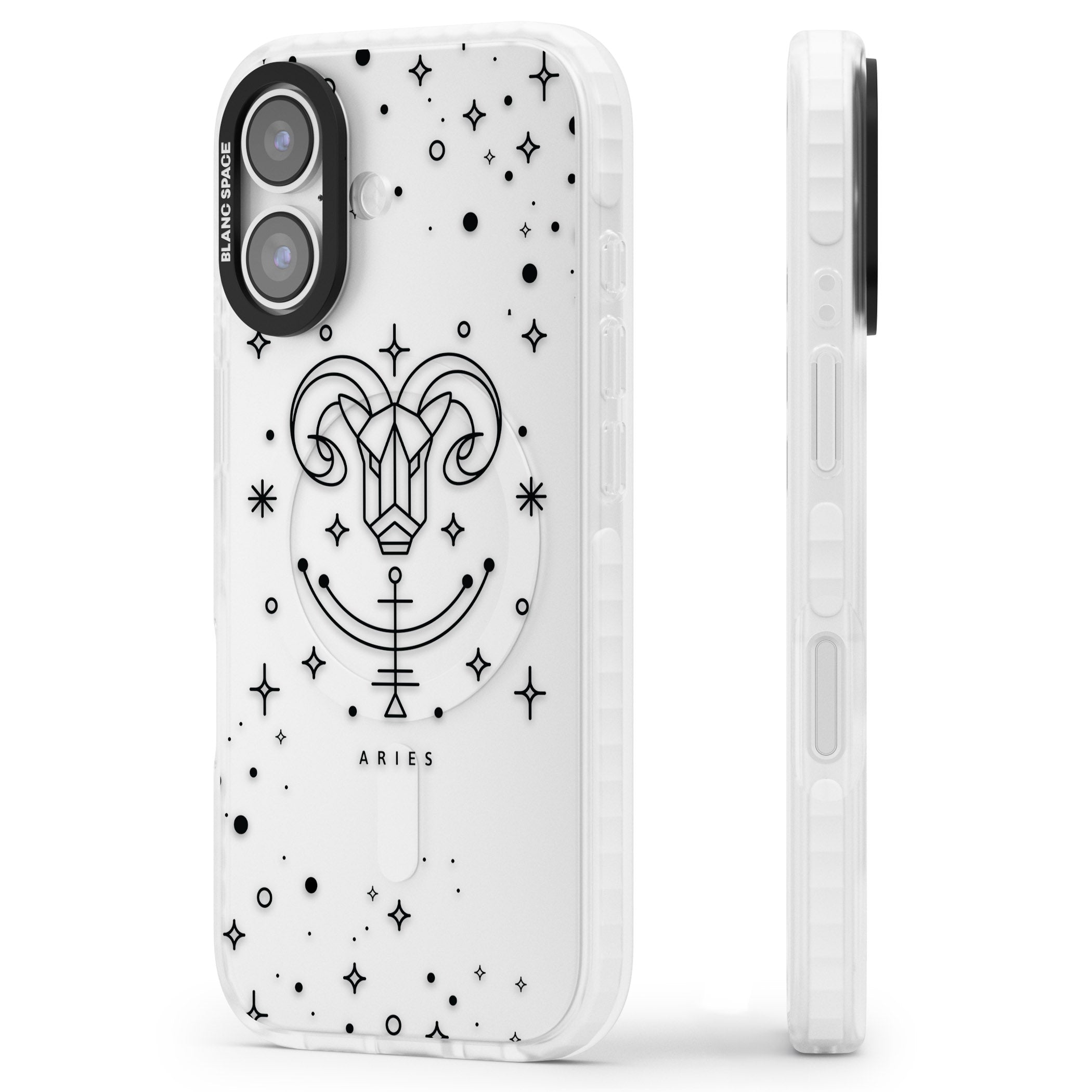 Aries Emblem iPhone 17 Impact Clear Phone Case Side Profile