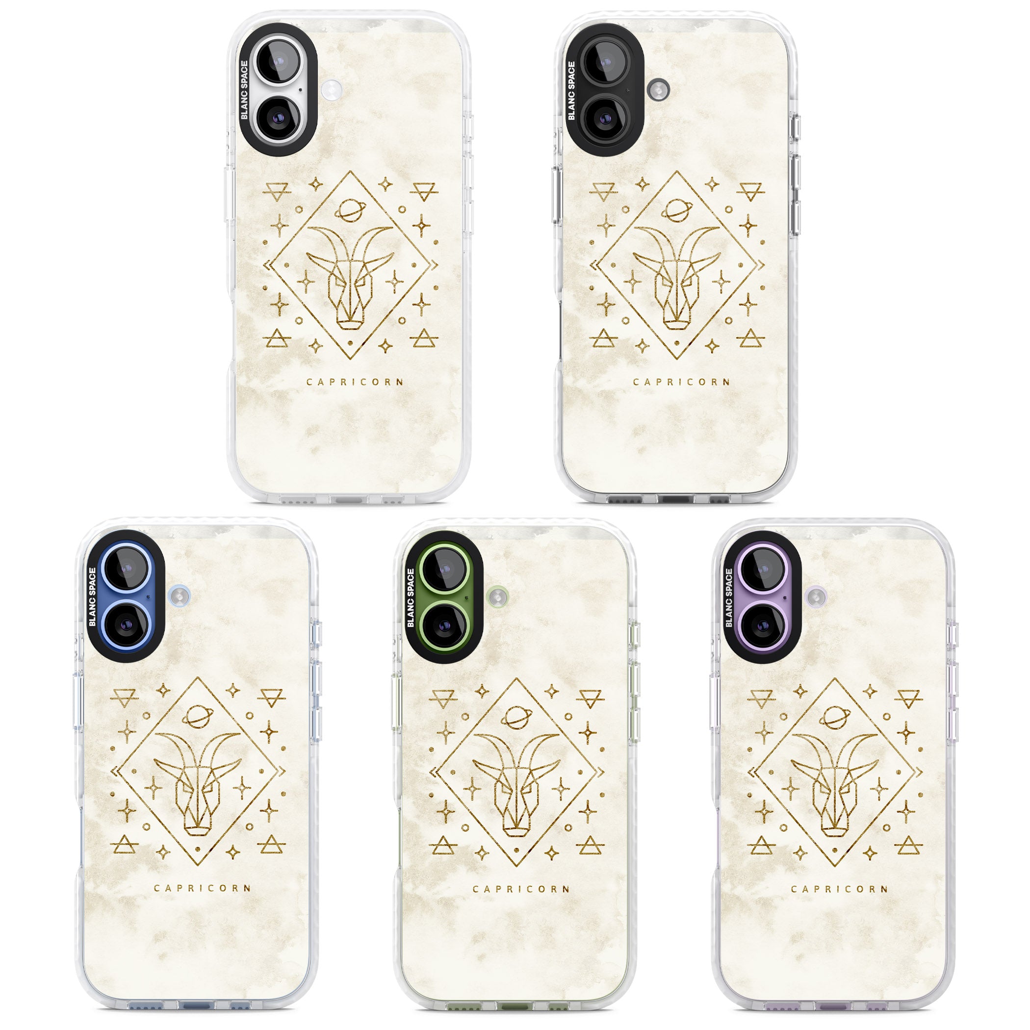 Capricorn Gold Zodiac Design iPhone 17 Impact Clear Phone Case APT Impact Protection