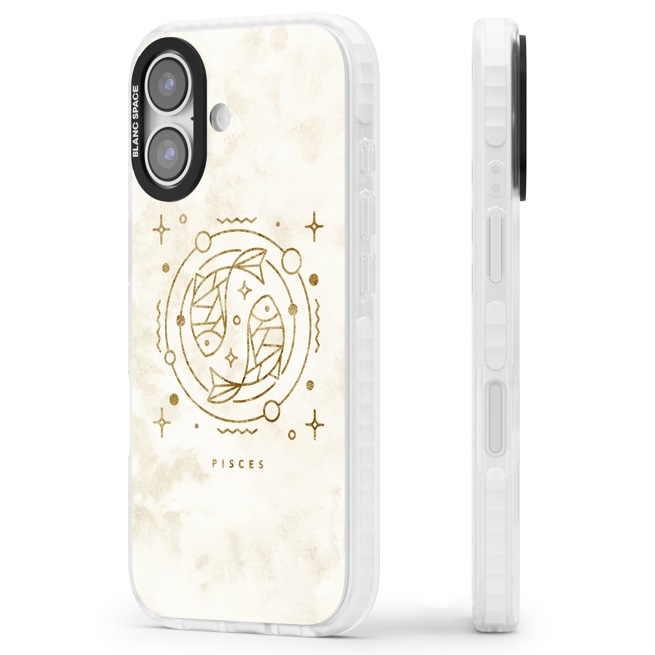 Pisces Emblem iPhone 17 Impact Clear Phone Case Side Profile