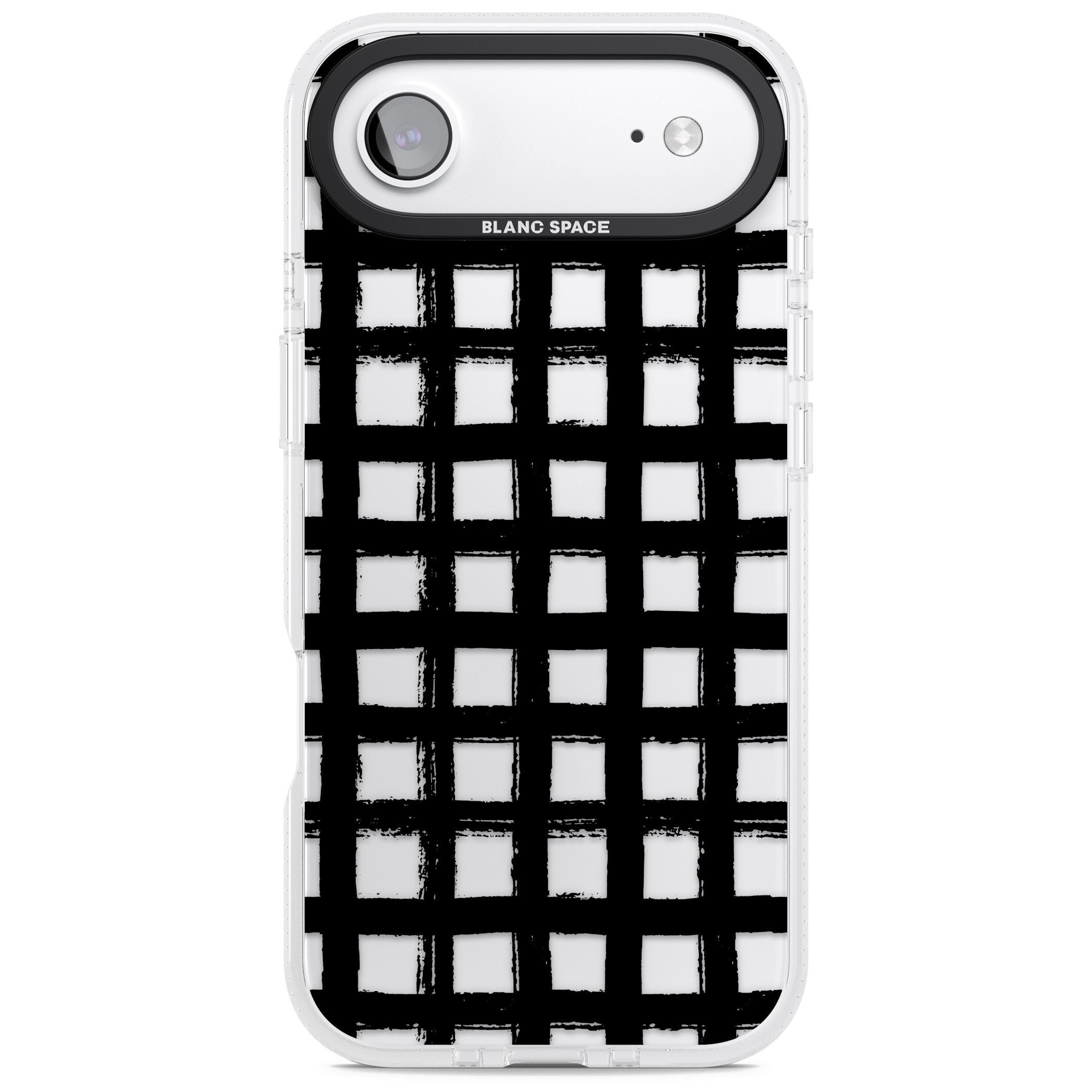 Messy Black Grid Clear iPhone 17 Air Impact Air Clear Phone Case