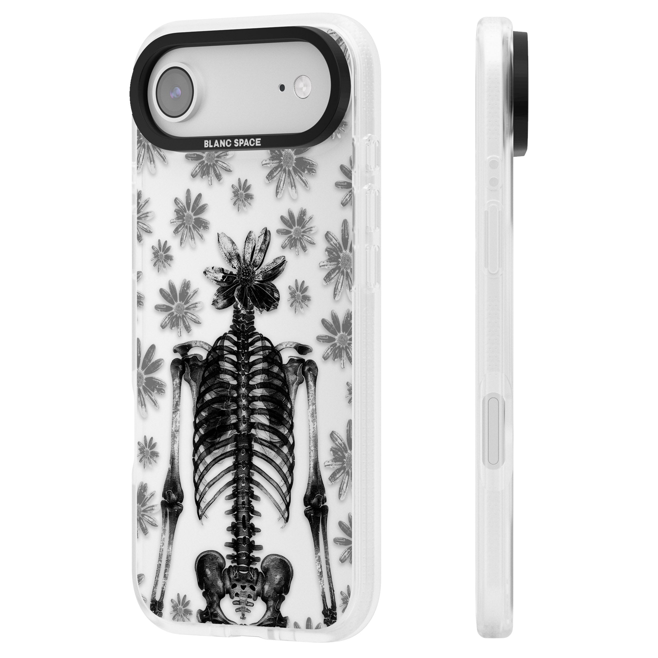 Skeleton Flower iPhone 17 Air Impact Air Clear Phone Case Side Profile