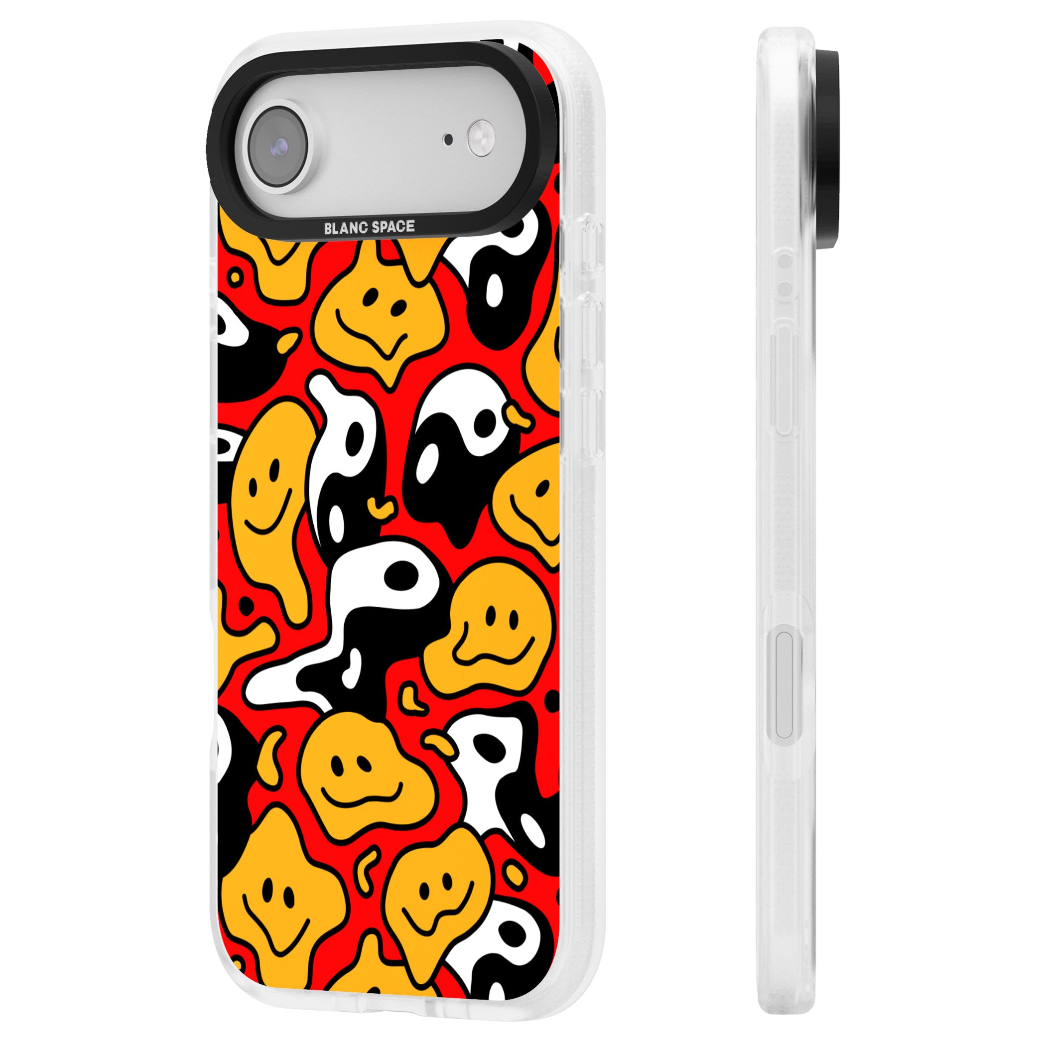 Yin Yang Acid Face iPhone 17 Air Impact Air Clear Phone Case Side Profile