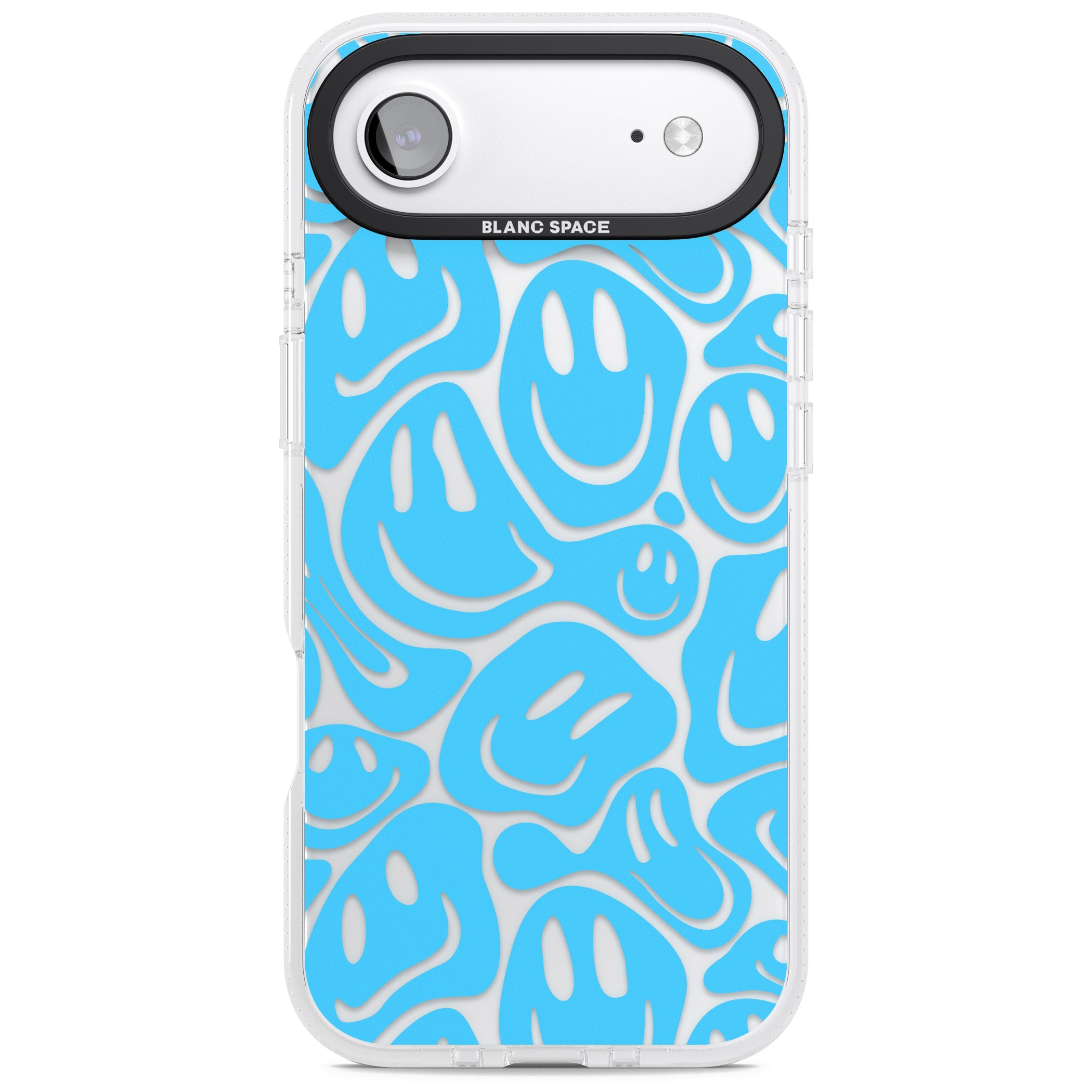Blue Acid Faces iPhone 17 Air Impact Air Clear Phone Case