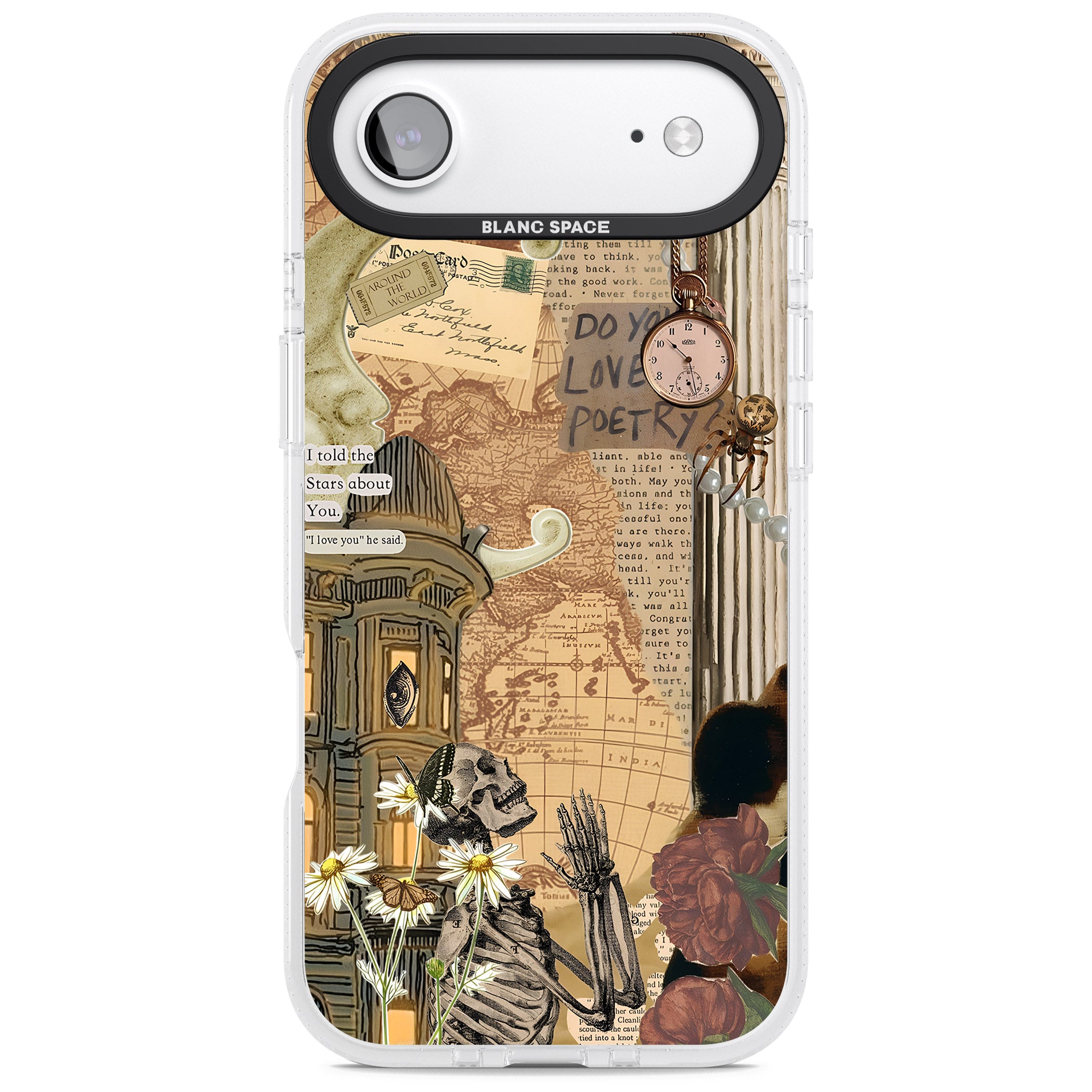 Skeleton Poetry iPhone 17 Air Impact Air Clear Phone Case