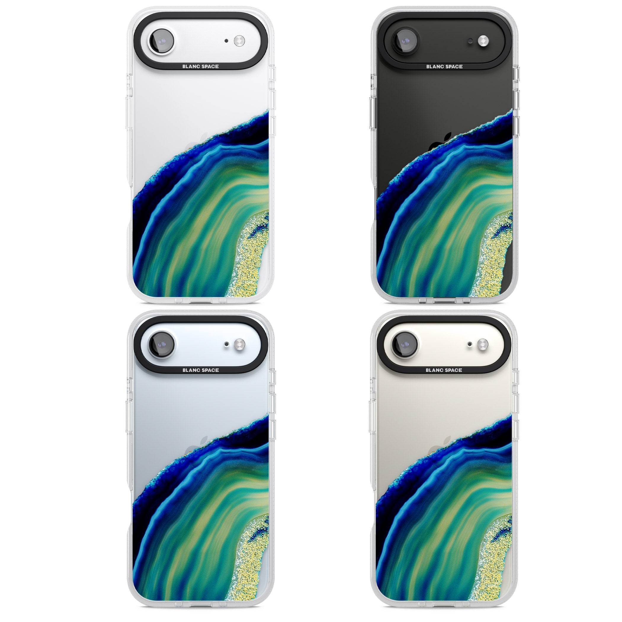 Green & Blue Emerald Geode iPhone 17 Air Impact Air Clear Phone Case APT Impact Protection