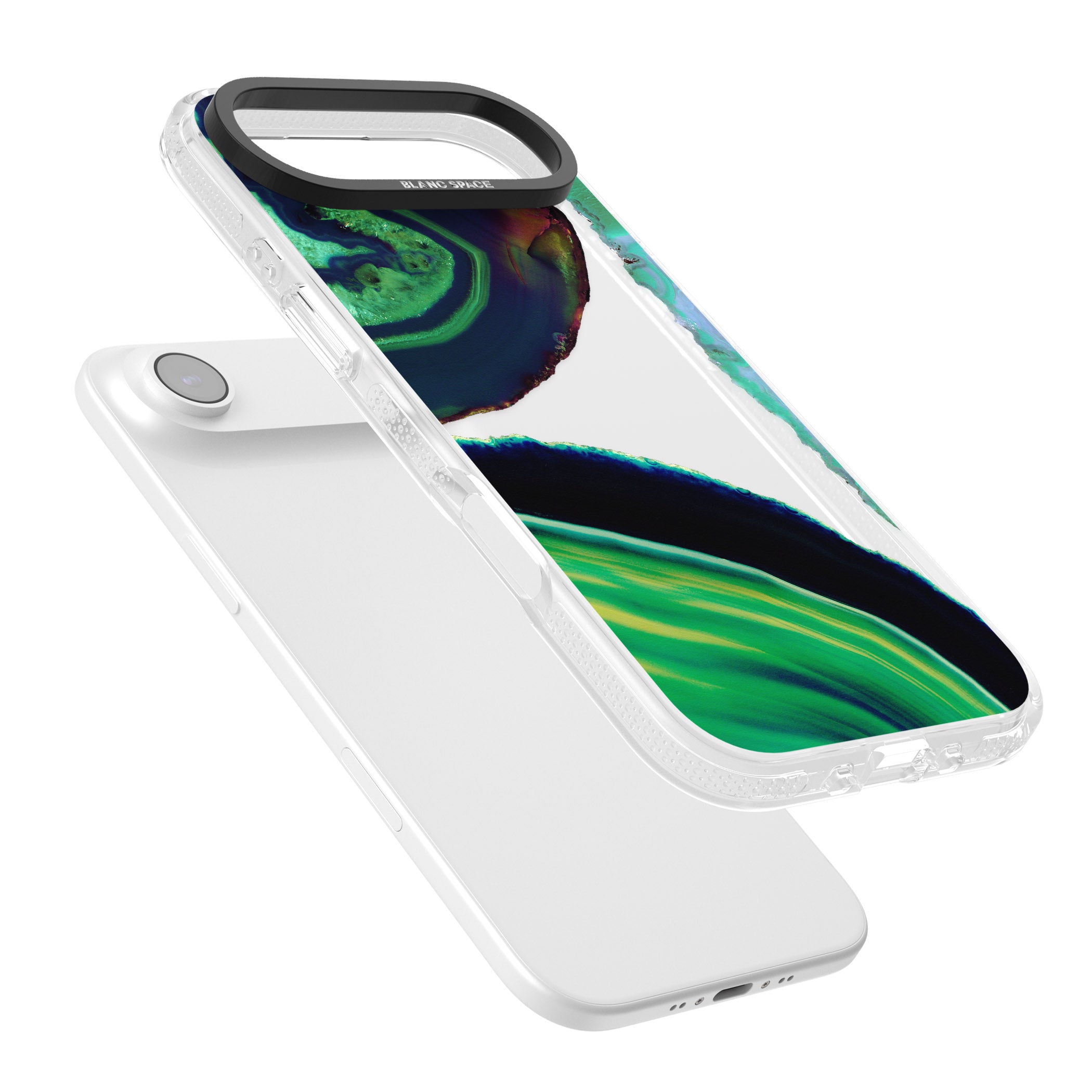 Green Geode Glow iPhone 17 Air Impact Air Clear Phone Case Colours