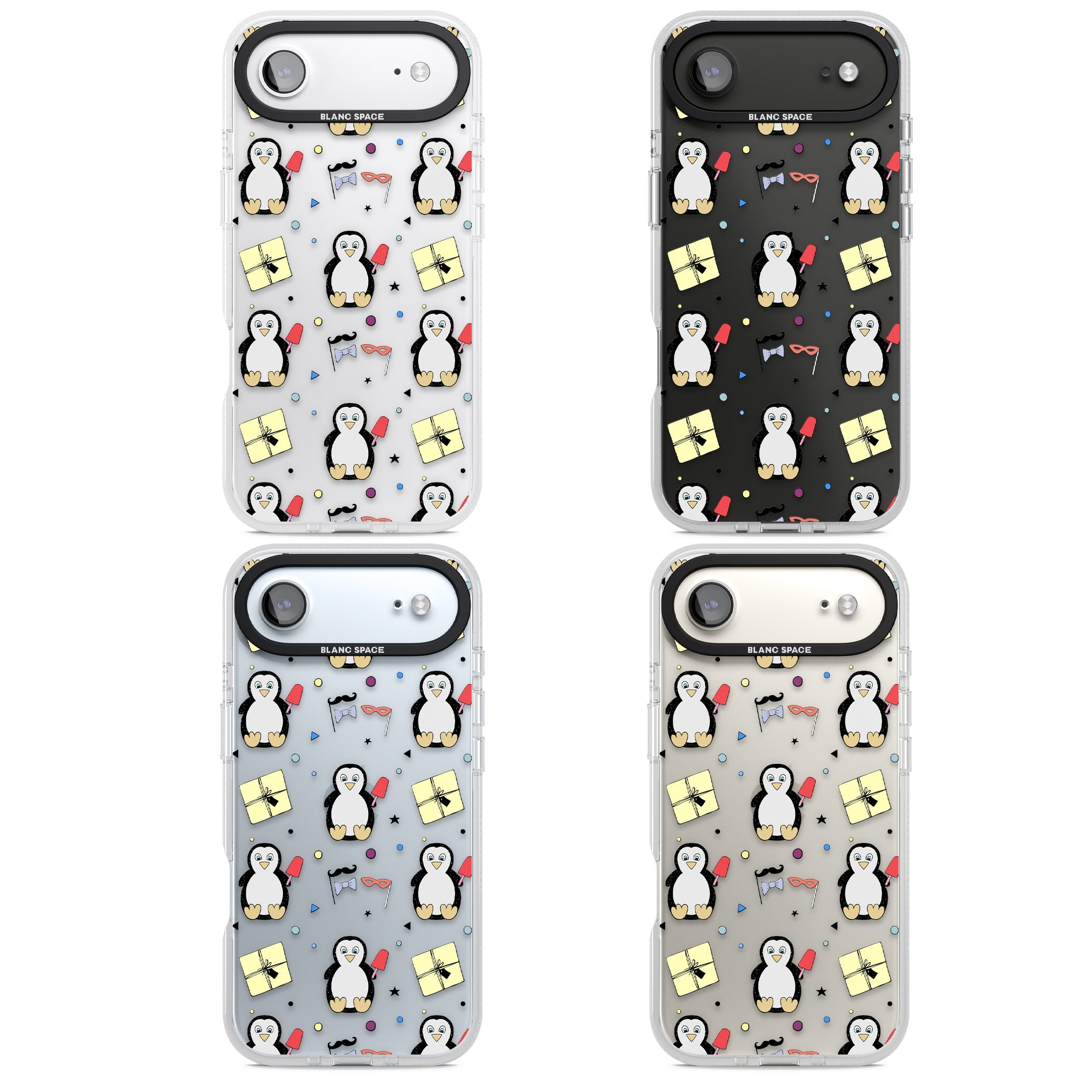 Cute Penguin Pattern Clear iPhone 17 Air Impact Air Clear Phone Case APT Impact Protection