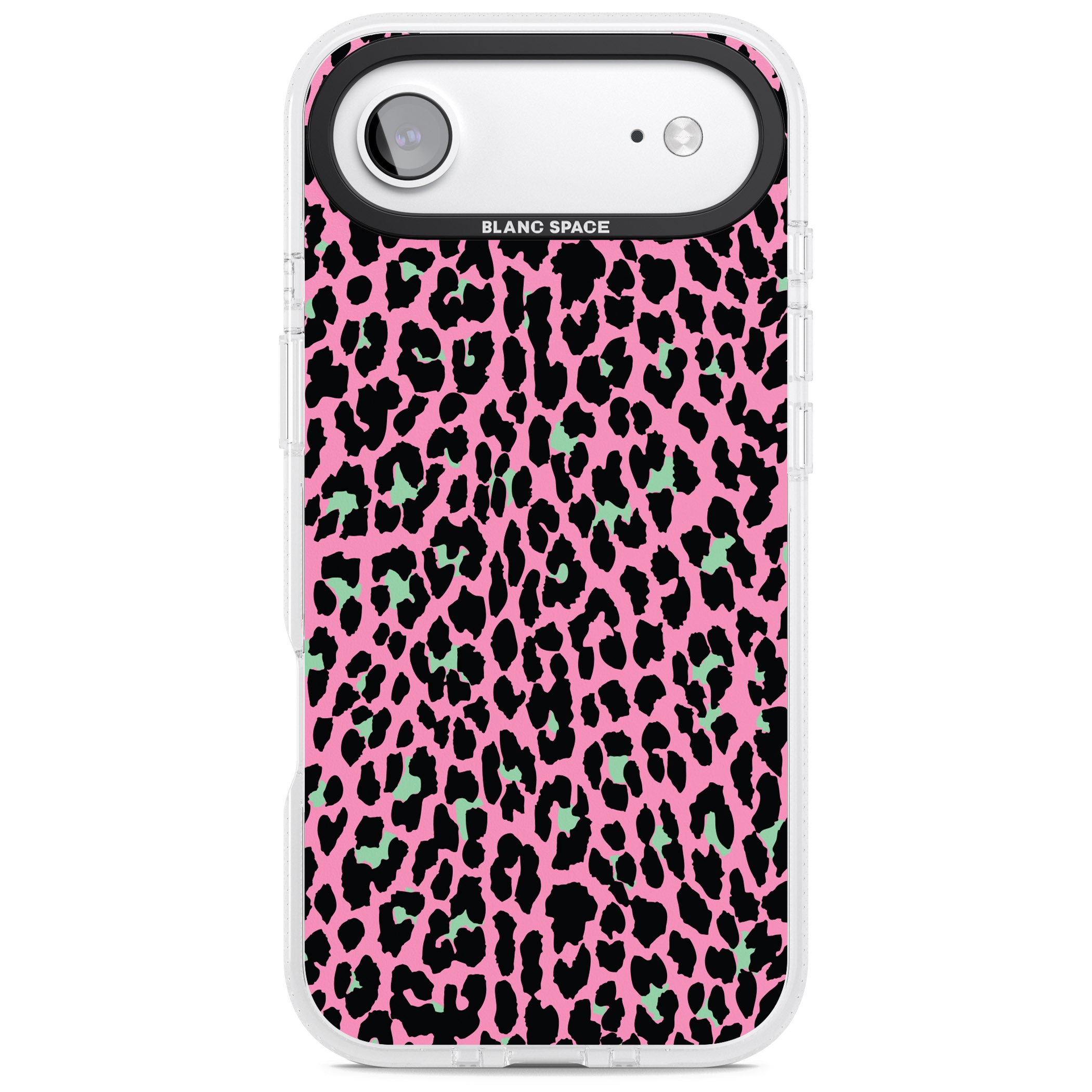Pink & Green Leopard iPhone 17 Air Impact Air Clear Phone Case