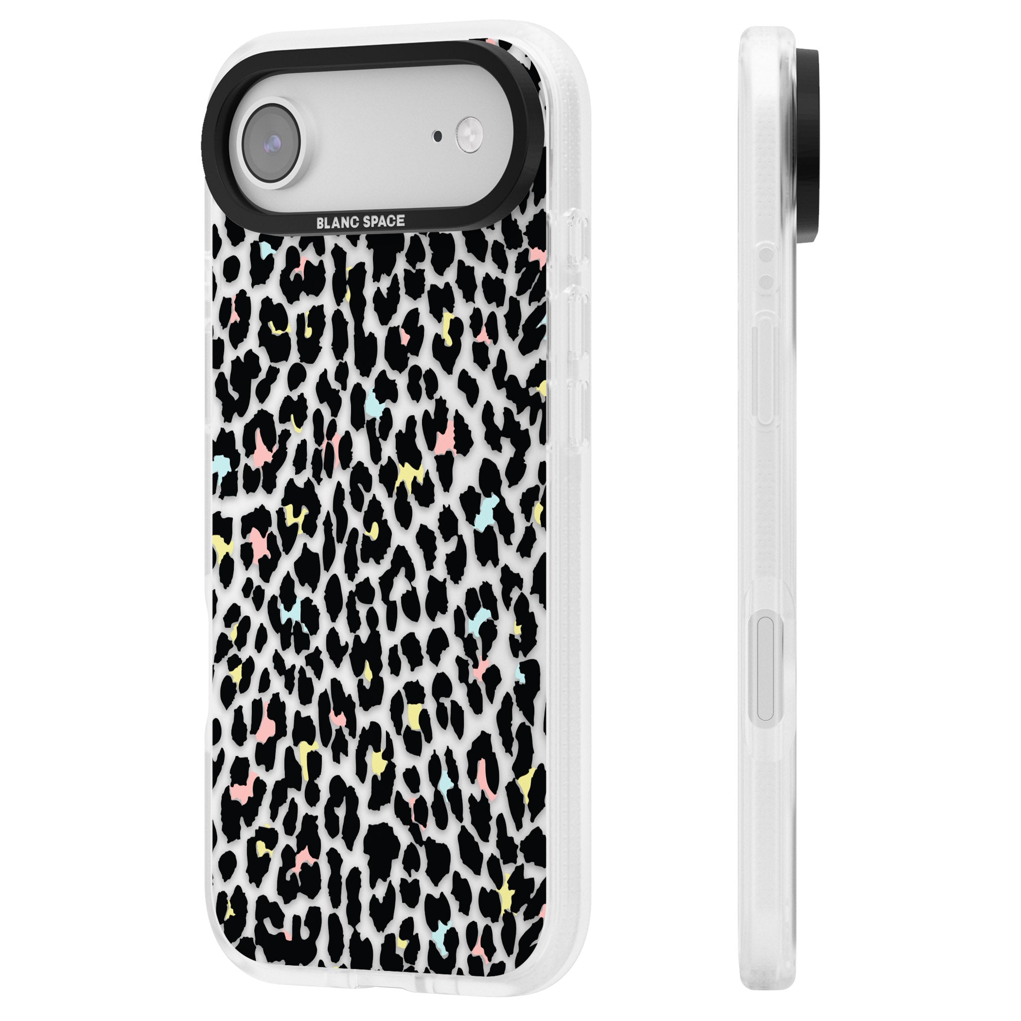 Pastel Leopard Print iPhone 17 Air Impact Air Clear Phone Case Side Profile