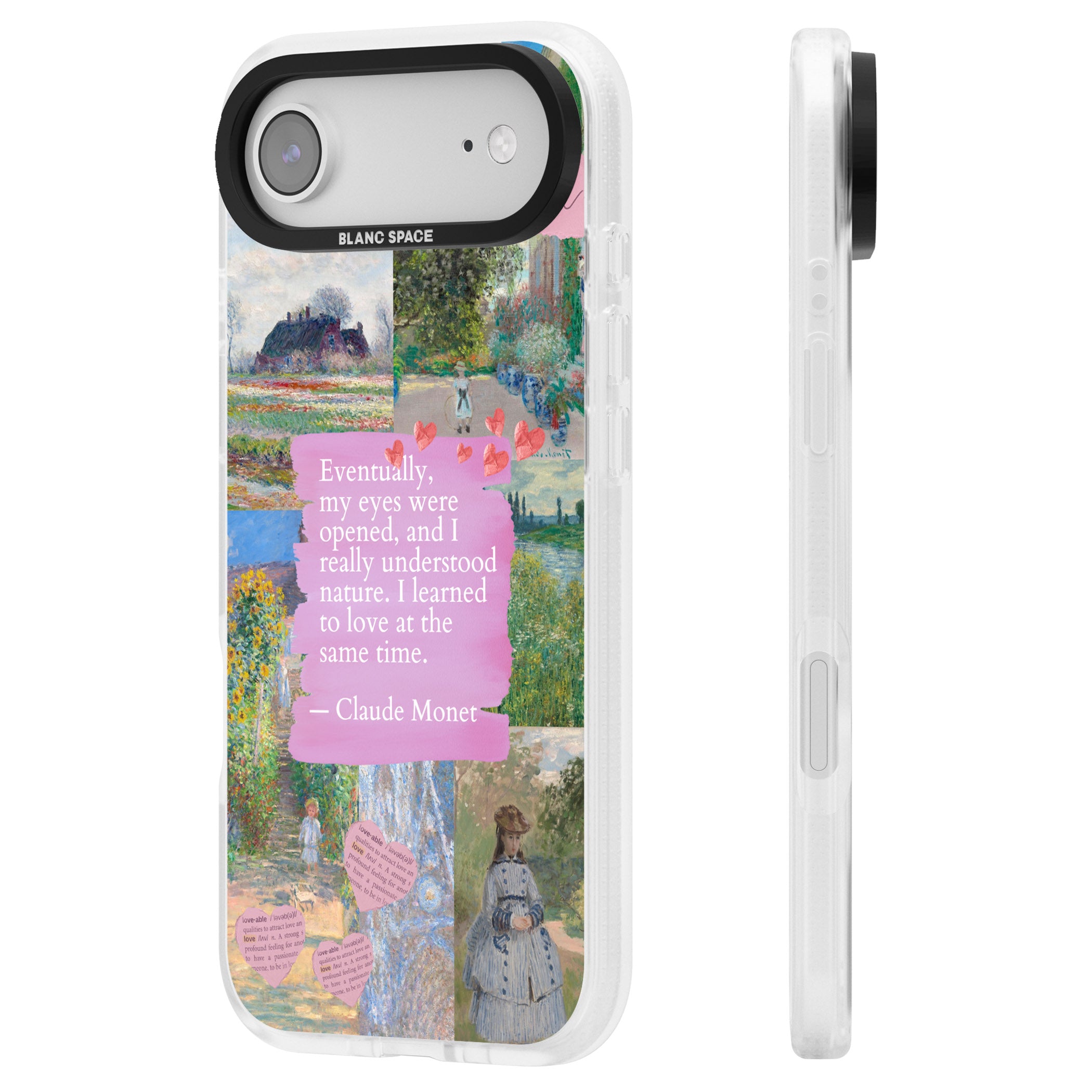 Monet 'Eyes Were Opened' Collage iPhone 17 Air Impact Air Clear Phone Case Side Profile