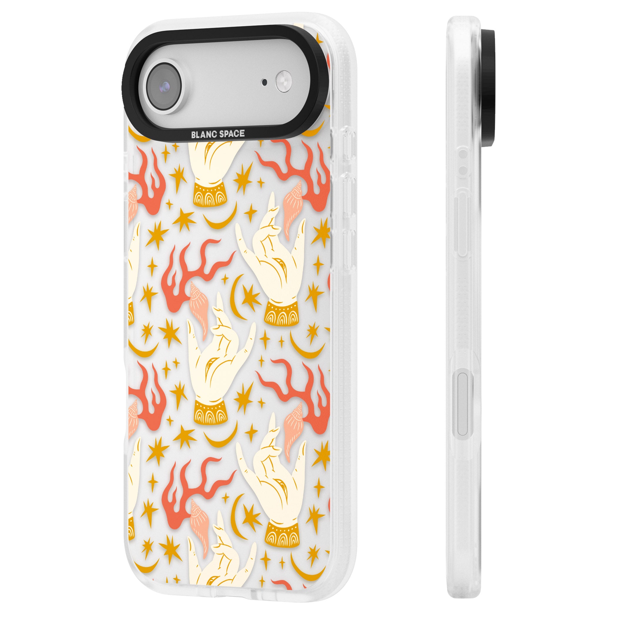 Hand Watcher Pattern iPhone 17 Air Impact Air Clear Phone Case Side Profile