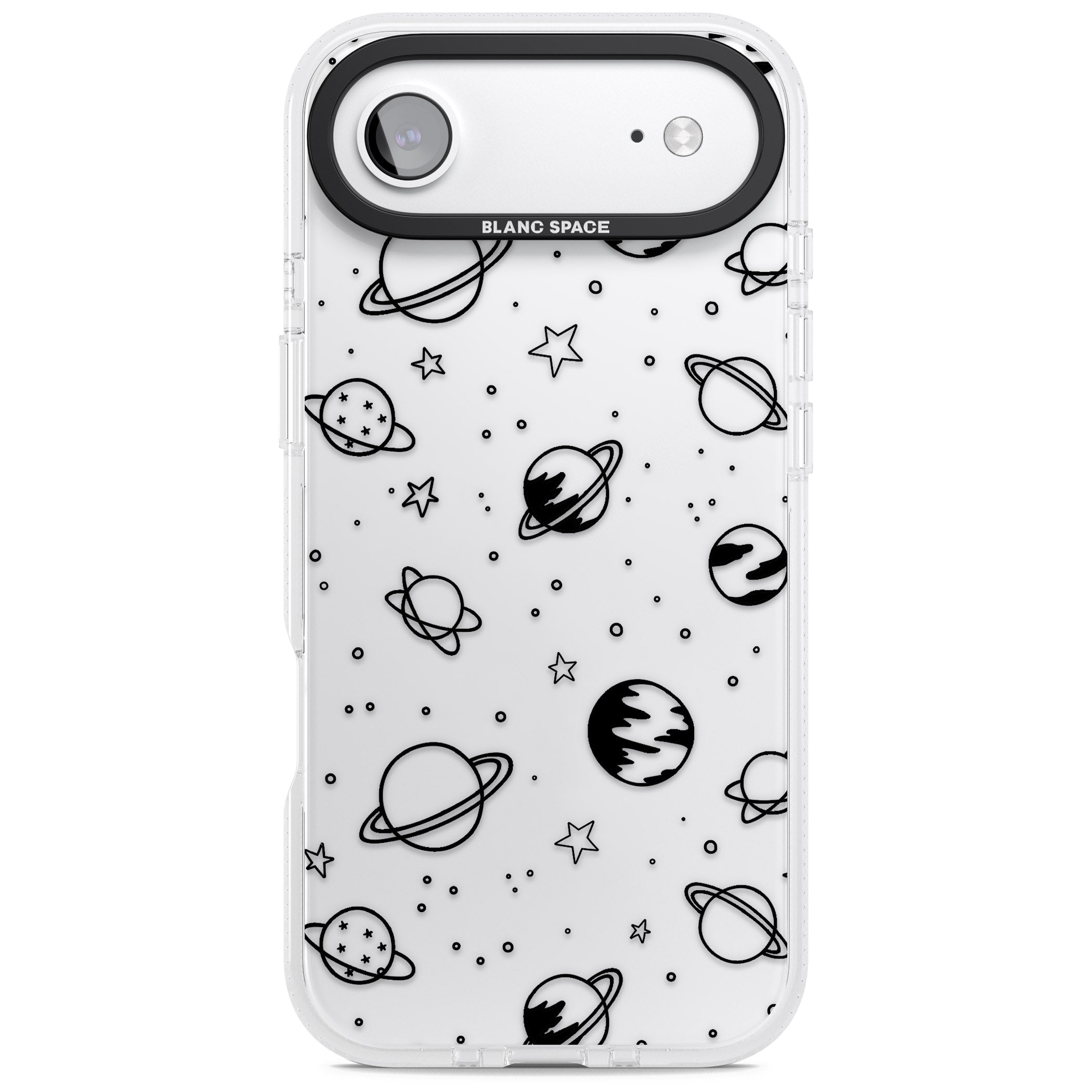 Cosmic Sketch Black Clear iPhone 17 Air Impact Air Clear Phone Case