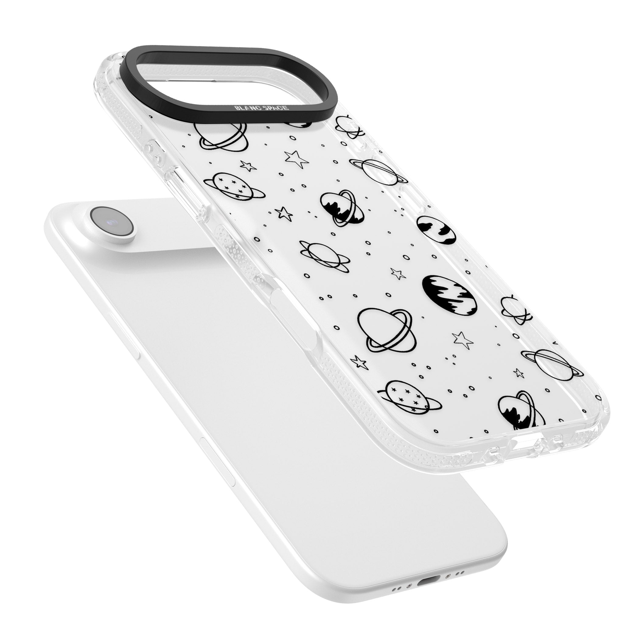 Cosmic Sketch Black Clear iPhone 17 Air Impact Air Clear Phone Case Colours