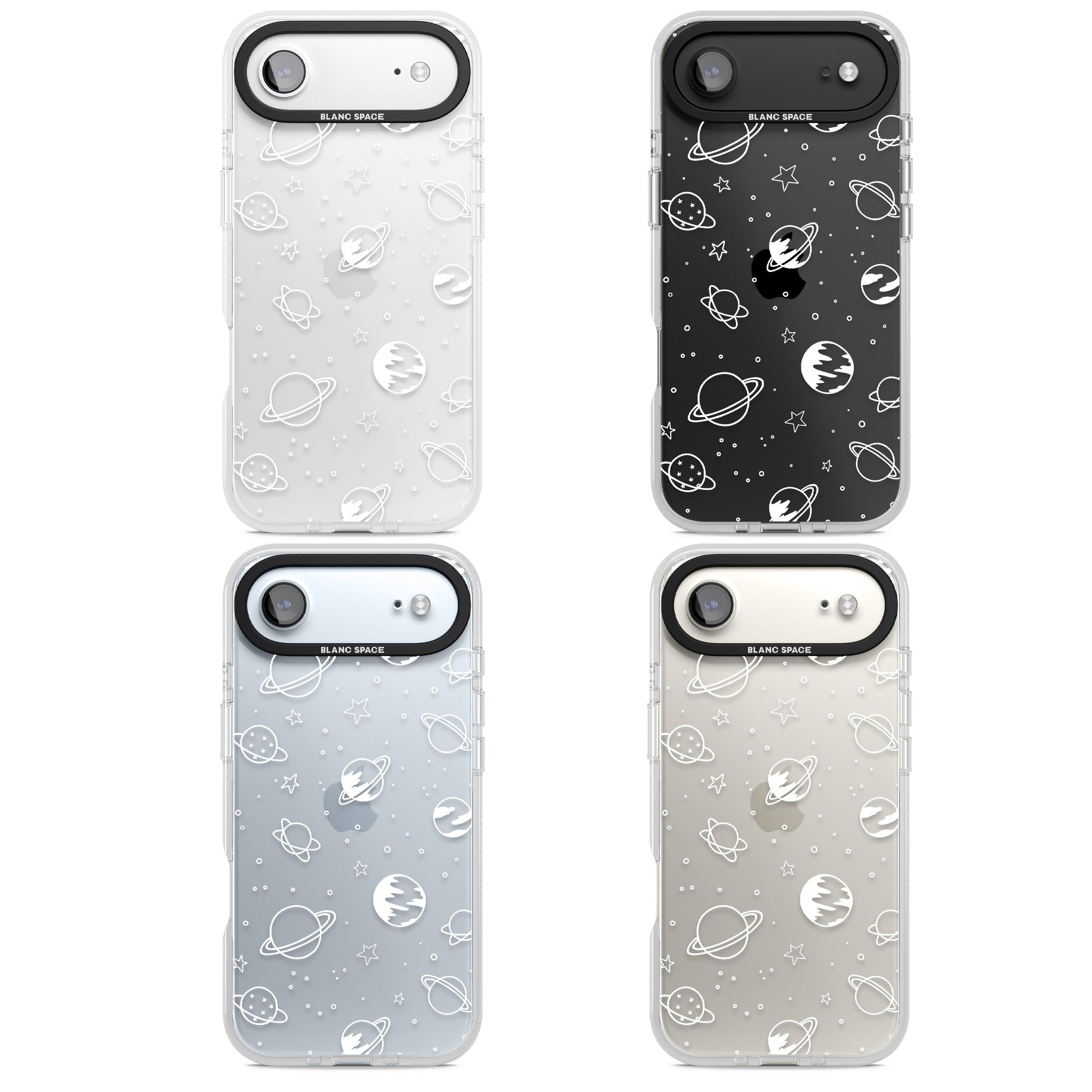 Cosmic Sketch White Clear iPhone 17 Air Impact Air Clear Phone Case APT Impact Protection