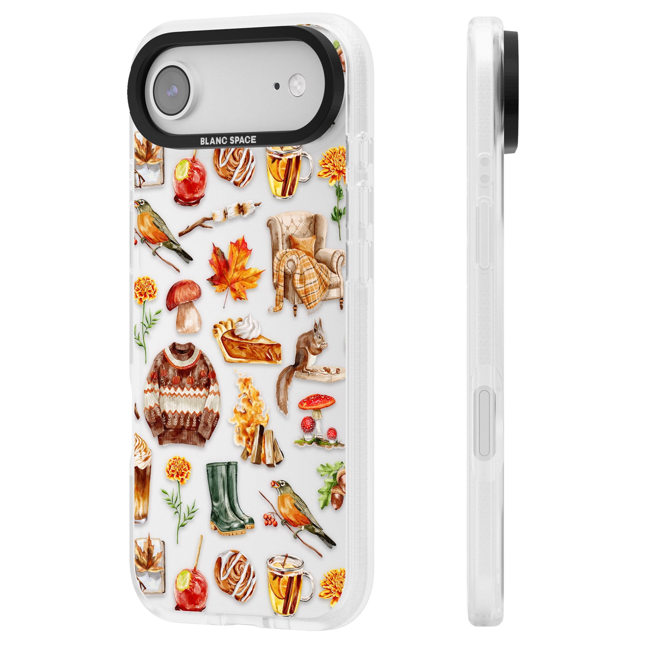 Cozy Autumn Aesthetic iPhone 17 Air Impact Air Clear Phone Case Side Profile