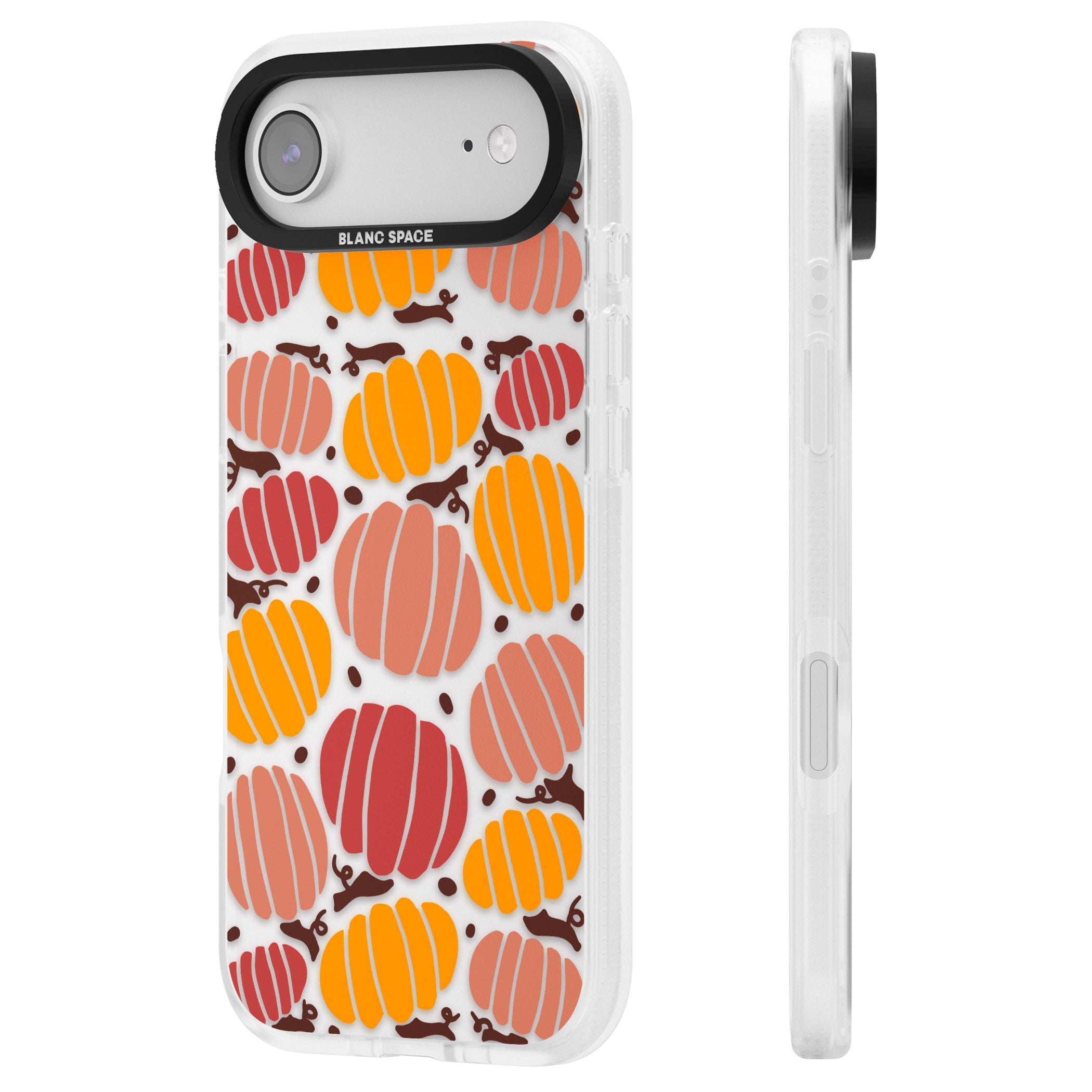 Autumn Pumpkin Patch iPhone 17 Air Impact Air Clear Phone Case Side Profile