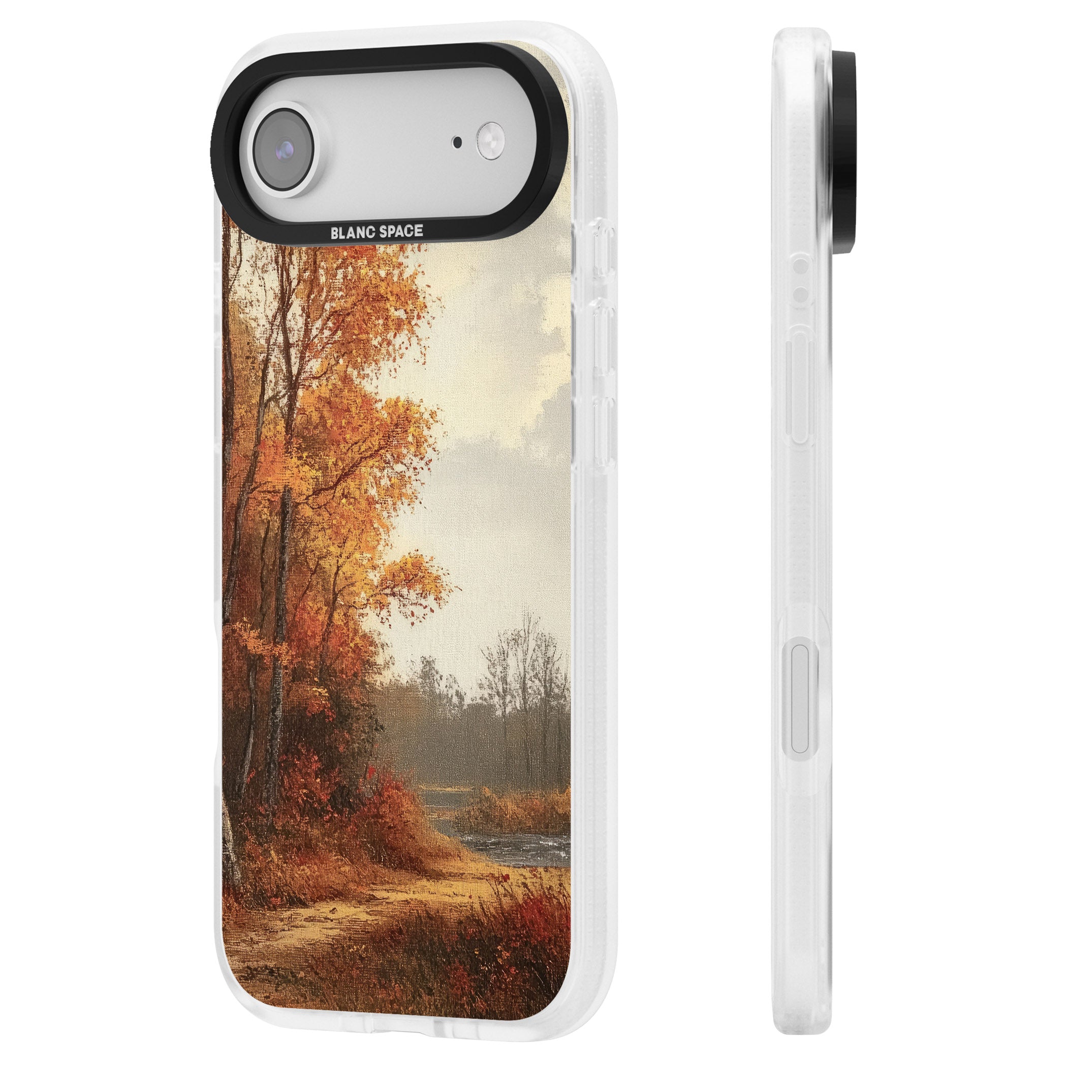 Vintage Autumn Oil Painting iPhone 17 Air Impact Air Clear Phone Case Side Profile