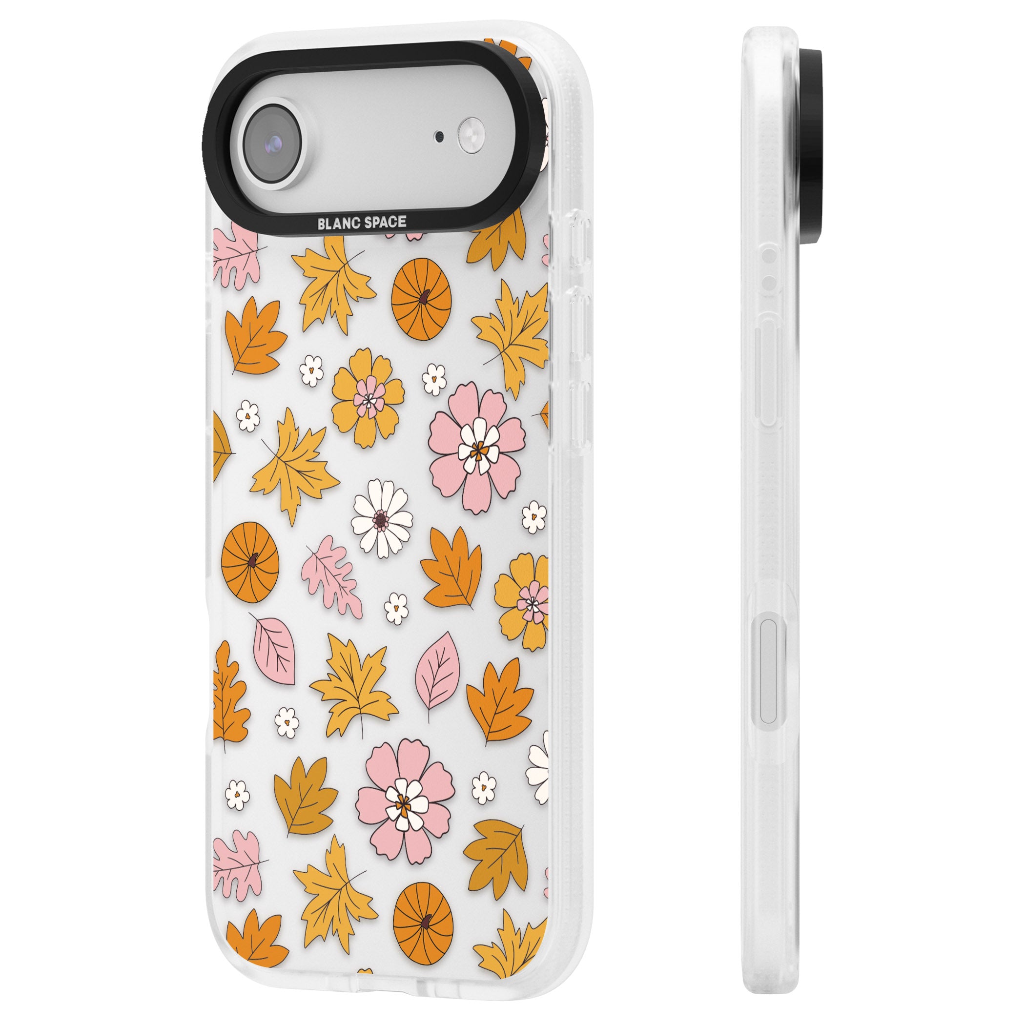 Autumn Leaves And Flowers iPhone 17 Air Impact Air Clear Phone Case Side Profile