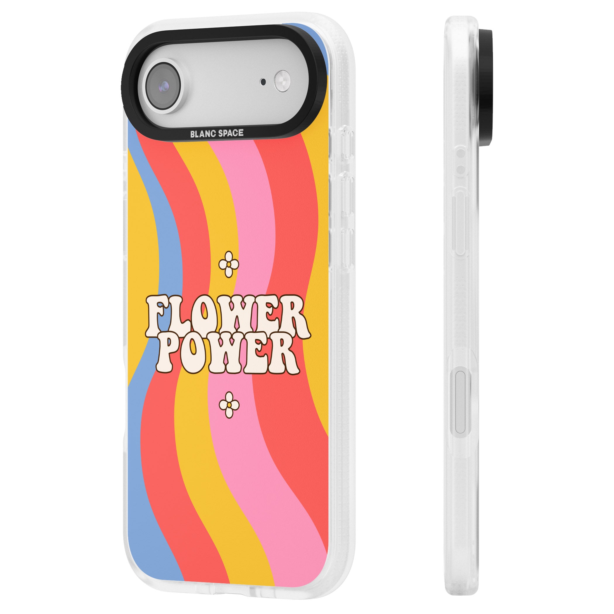 Melting Flower Power iPhone 17 Air Impact Air Clear Phone Case Side Profile